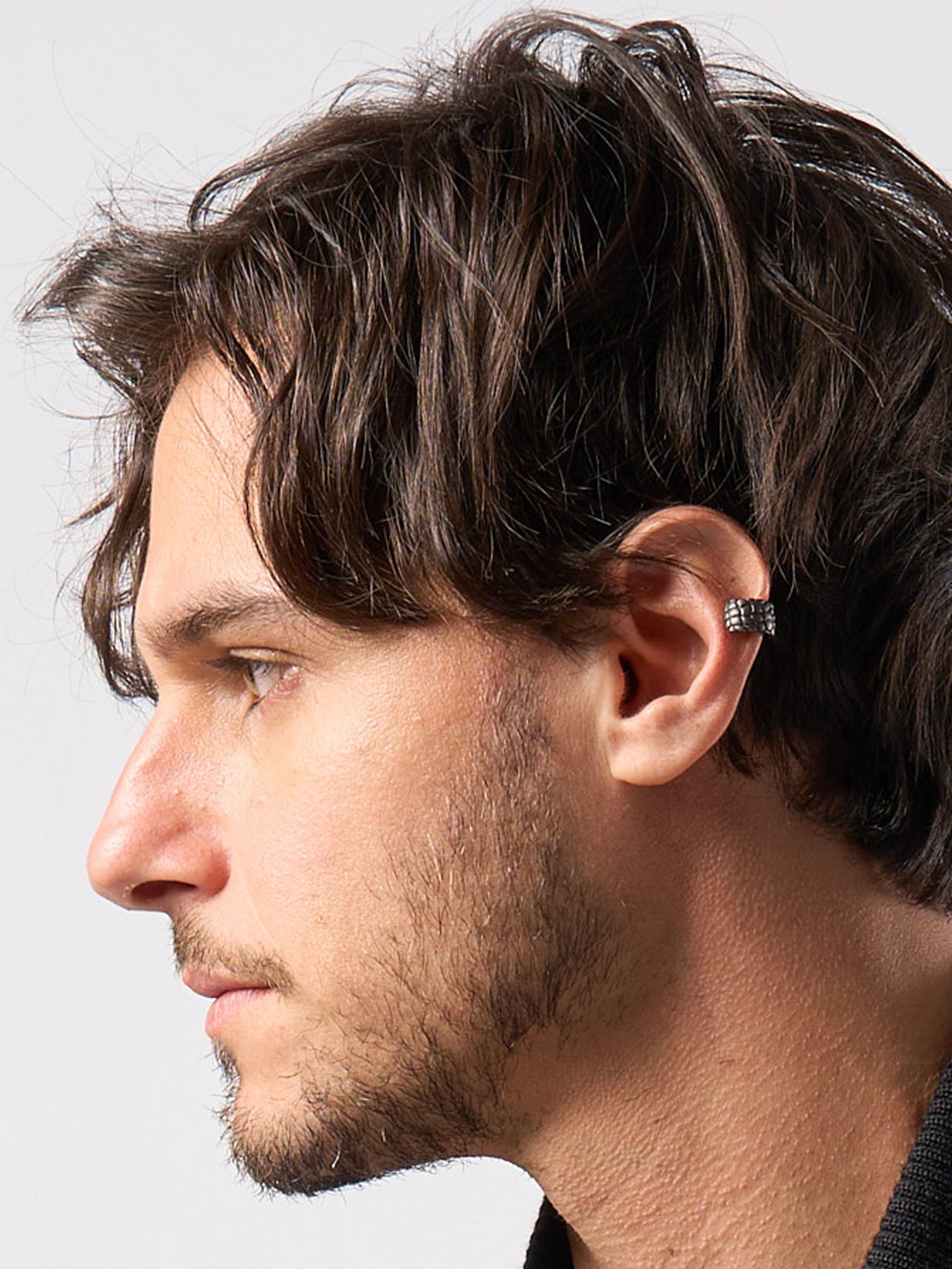 【予約品 9月23日(火) 締切】IVXLCDM ×wjk  croco pattern ear cuff / クロコパターン イヤーカフ / ブラックコーティング
