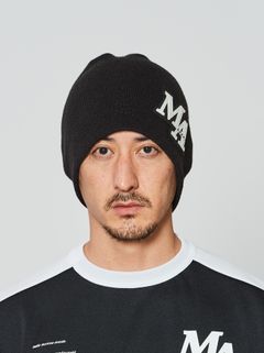 muta MA Logo Back Pool Knit Cap / ニットキャップ / ブラック 【Acanthus×muta】