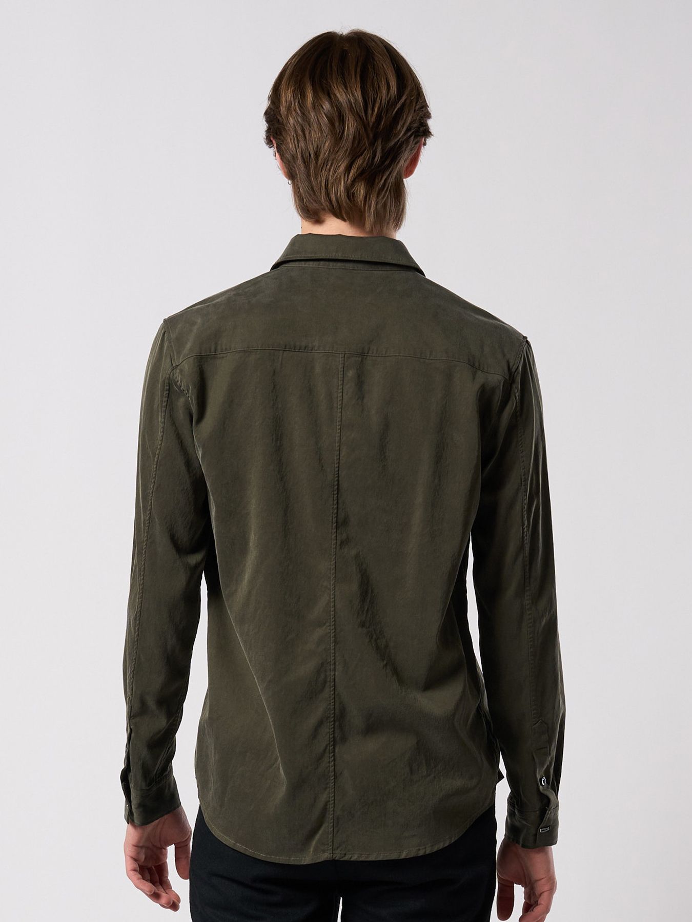 【予約品 4月19日(日) 18時締切】cupuro fibril dress shirt / キュプラフィブリル ドレスシャツ / フェードカーキ