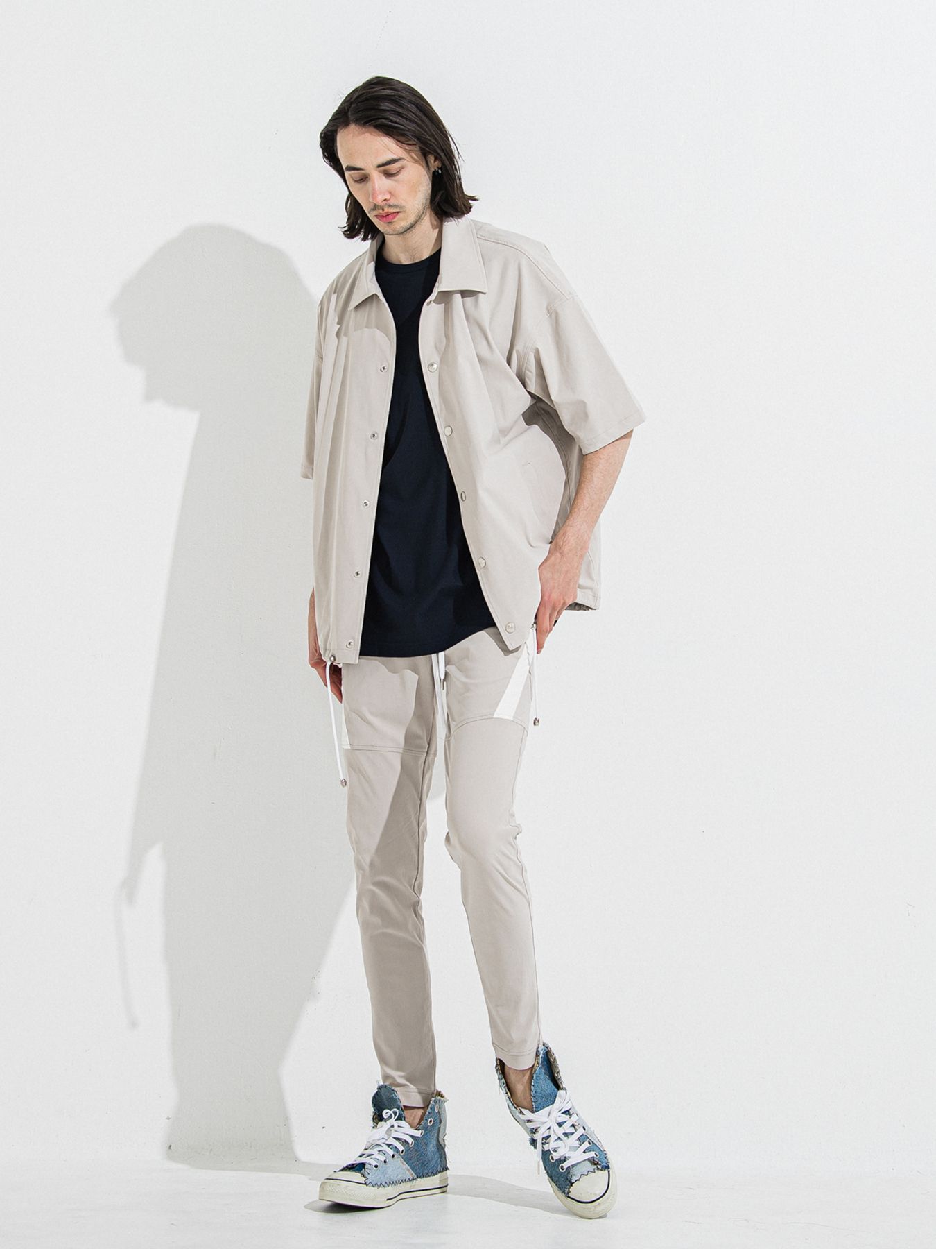 【予約品 】NYLON HALF COACH JACKET / グレージュ