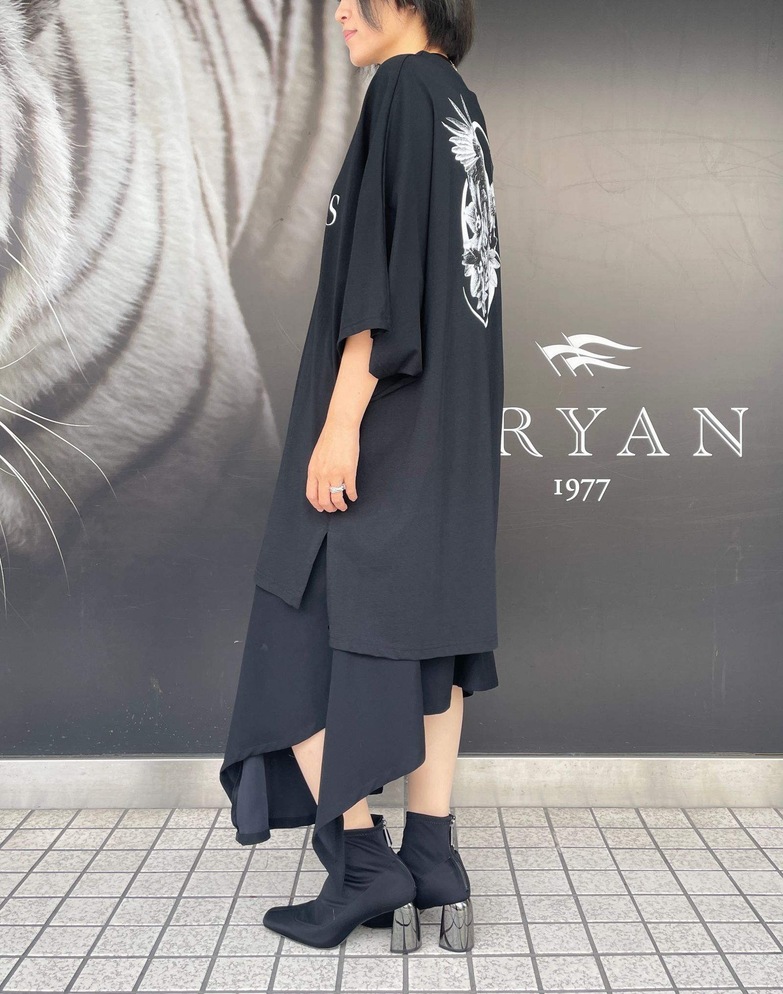 《予約品 》 BoatNeck Dolman T-Shirt / ドルマンTシャツ チャリティー第二弾 / ブラック