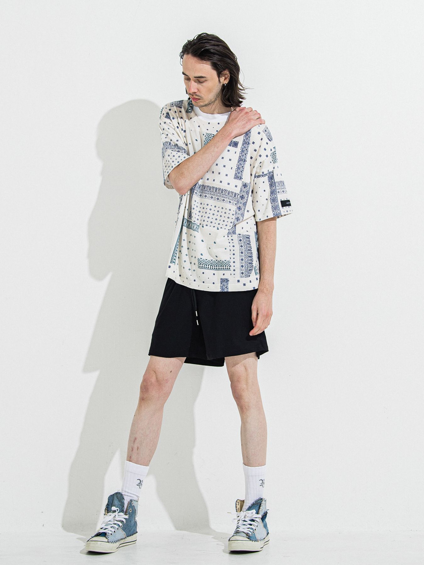 【予約品 】BANDANA OVER TEE / バンダナオーバーサイズTシャツ / ホワイト