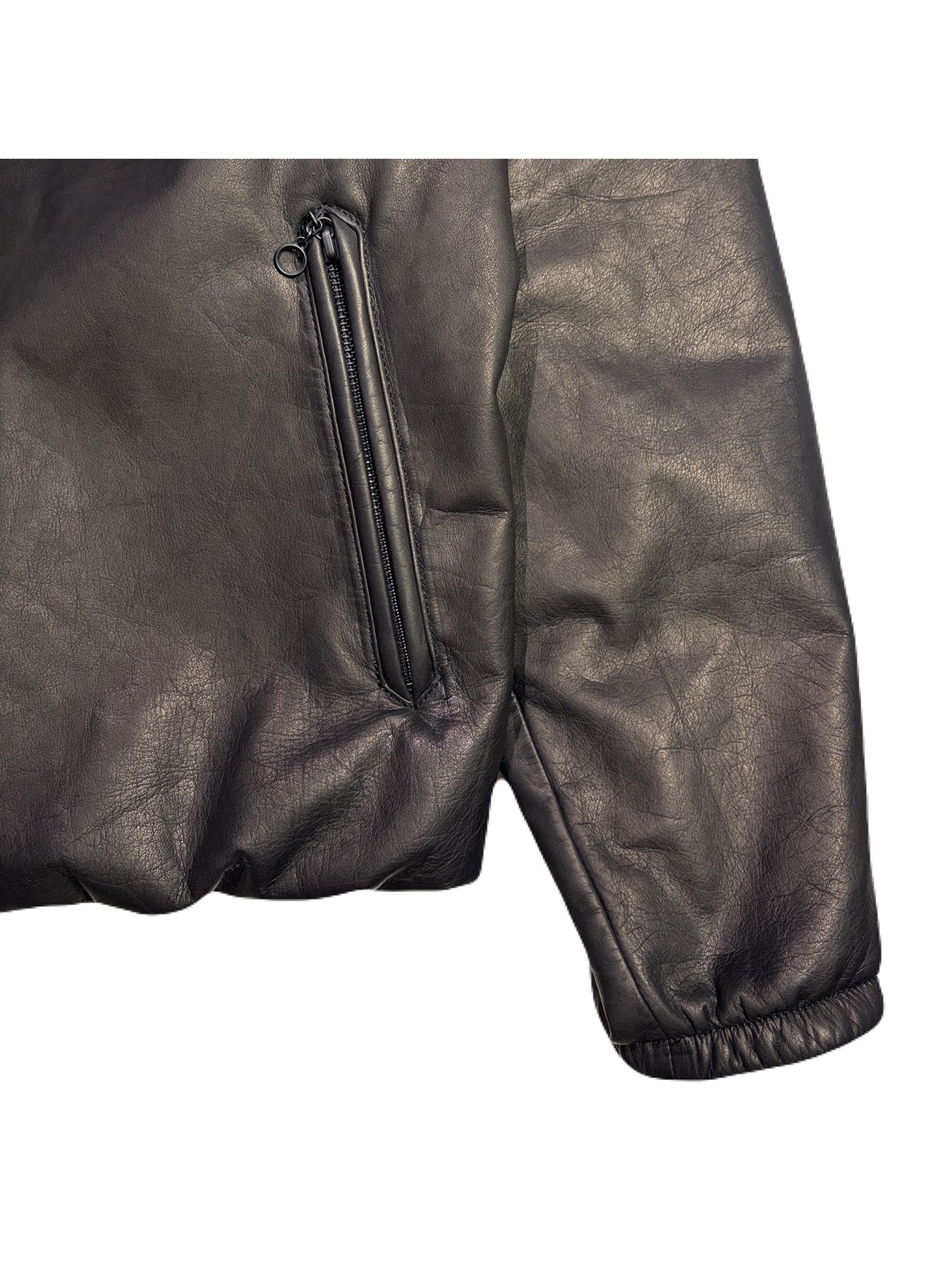 【予約品 3月9日(月) 18:00 締切】COW LEATHER ZIP JKT / カウレザー スタンド ジップ ブルゾン / ブラック