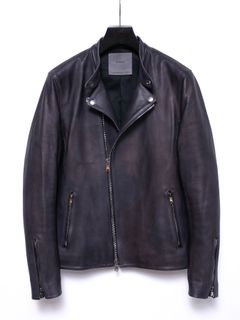 【予約品 4月6日(月) 締切】Hybrid Vegetable Tanned Calfskin Garment Burning Dyed Double Riders / ハイブリッド タンニン鞣し カーフスキン 燃焼製品染めダブルライダース / ELEVEN
