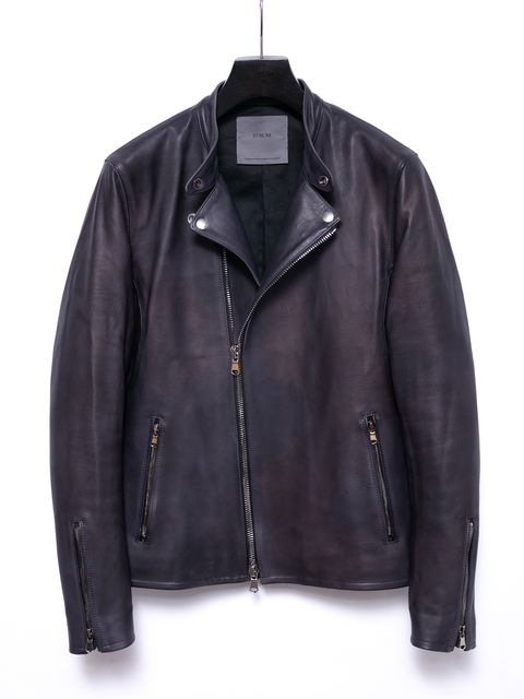 【予約品 4月6日(月) 締切】Hybrid Vegetable Tanned Calfskin Garment Burning Dyed Double Riders / ハイブリッド タンニン鞣し カーフスキン 燃焼製品染めダブルライダース / ELEVEN