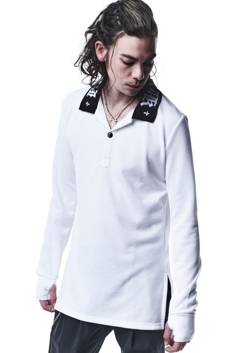 《予約品》 PoloLongSleevesT ポロシャツ Waffle / White 【kiryuyrik】 7月入荷予定