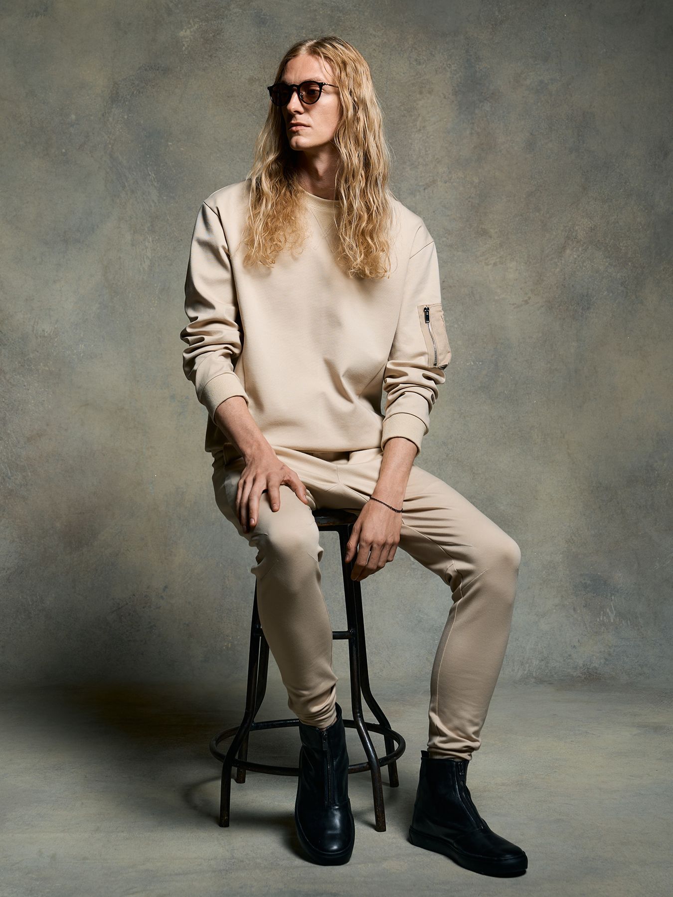 【予約品 9月23日(火) 締切】utility pocket sweatshirt / ユーティリティー ポケット スウェットシャツ / ライトベージュ
