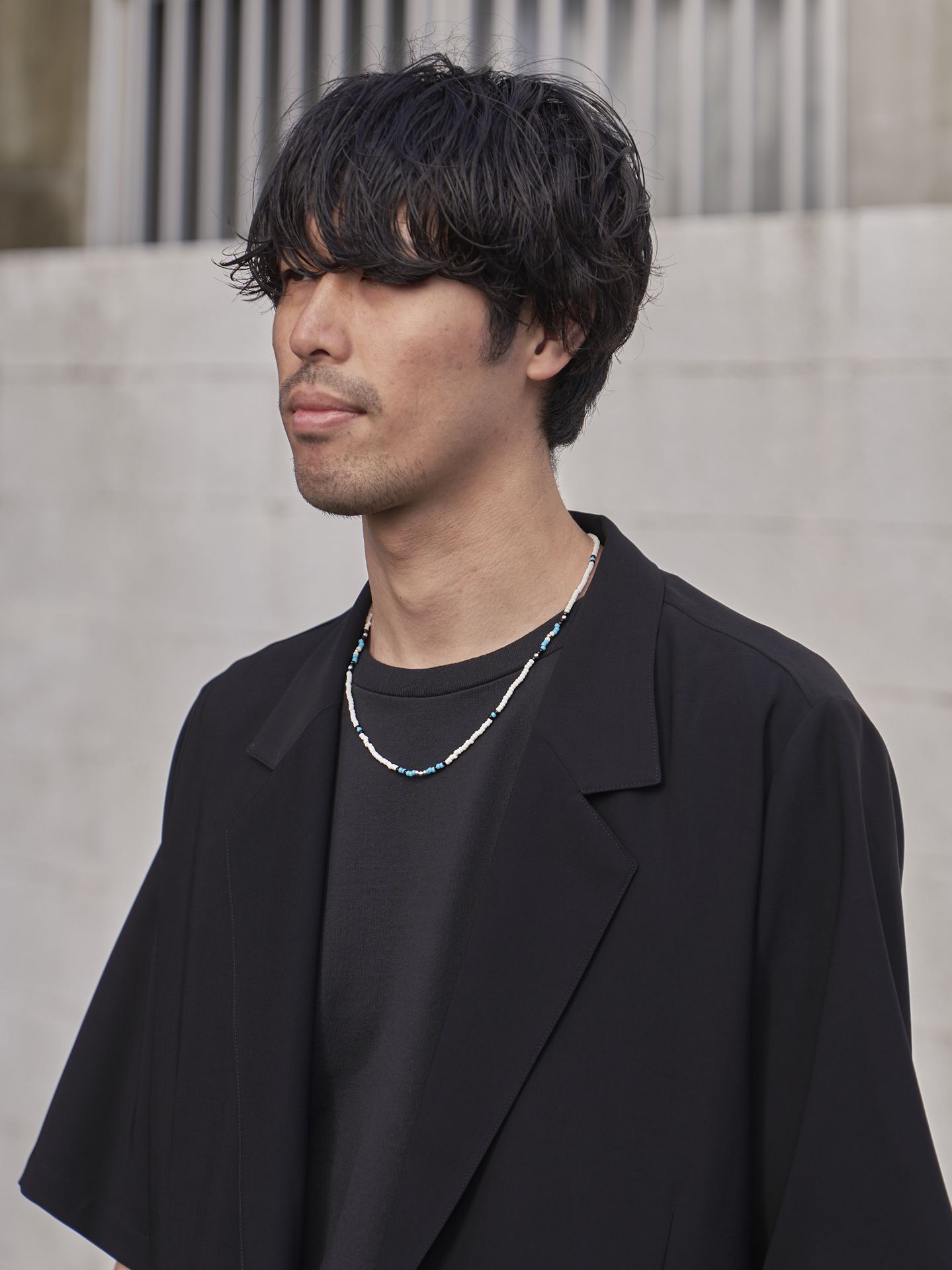 《予約品》 SILVER BEADS MIX NECKLAC / ネックレス / ブルー 【Iroquois.SENTI】