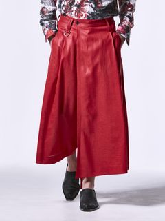 《予約品》Siler Slab SkirtWideTuckSlacks / スカートワイドタックスラックス / レッド