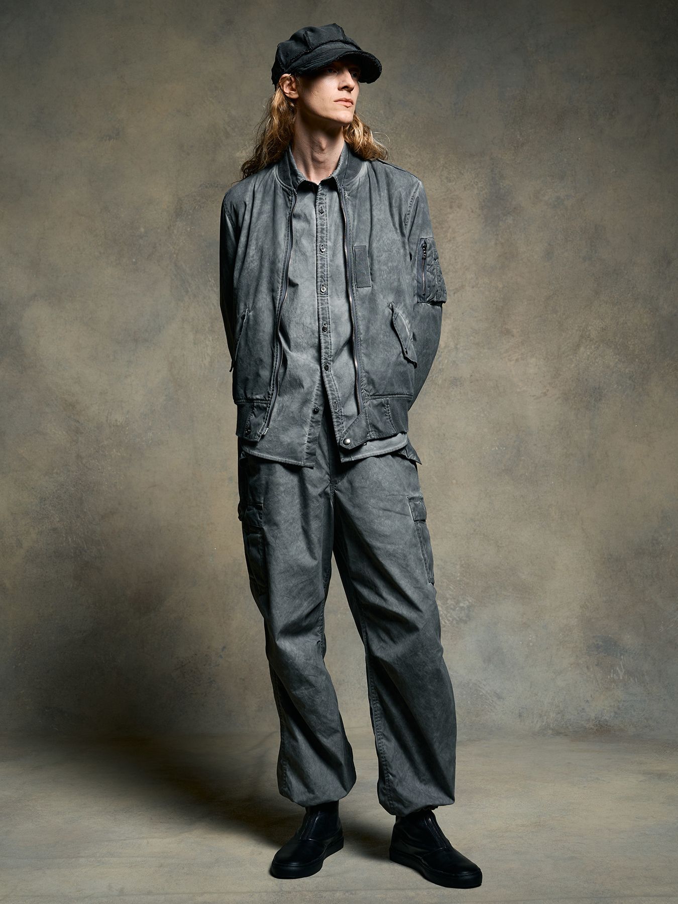 【予約品 9月23日(火) 締切】dyed regular shirt / コールドダイ レギュラーシャツ / ダークグレー