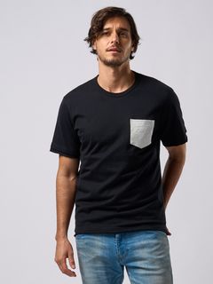 【予約品9月19日 10時締め】 crash leather pocket Tee  / Tシャツ / ブラック・ホワイト