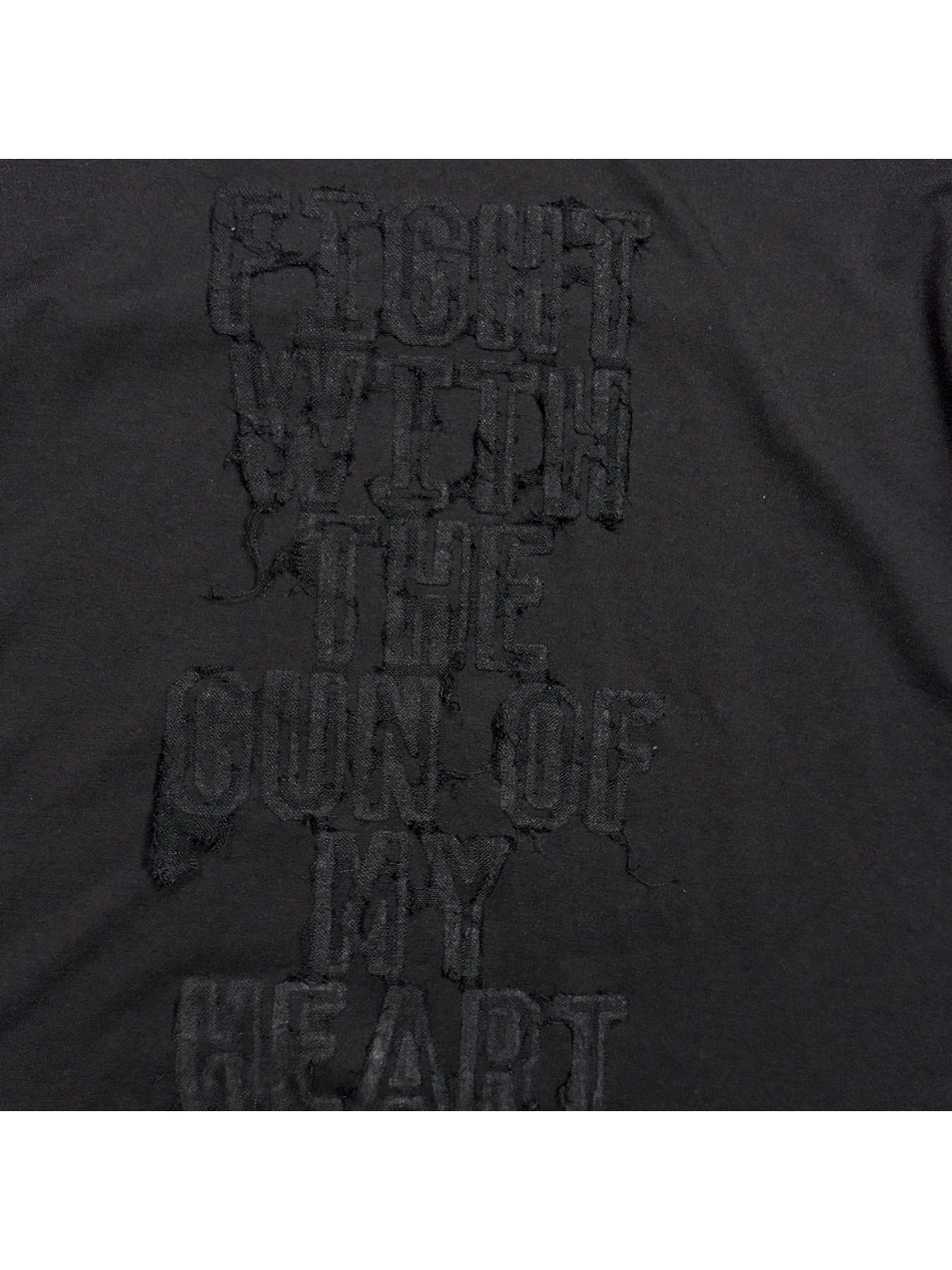 【予約品 3月9日(月) 18:00 締切】WO/JER S/TEE GAUZE / ウールジャージ ガーゼプリント Tシャツ / ブラック