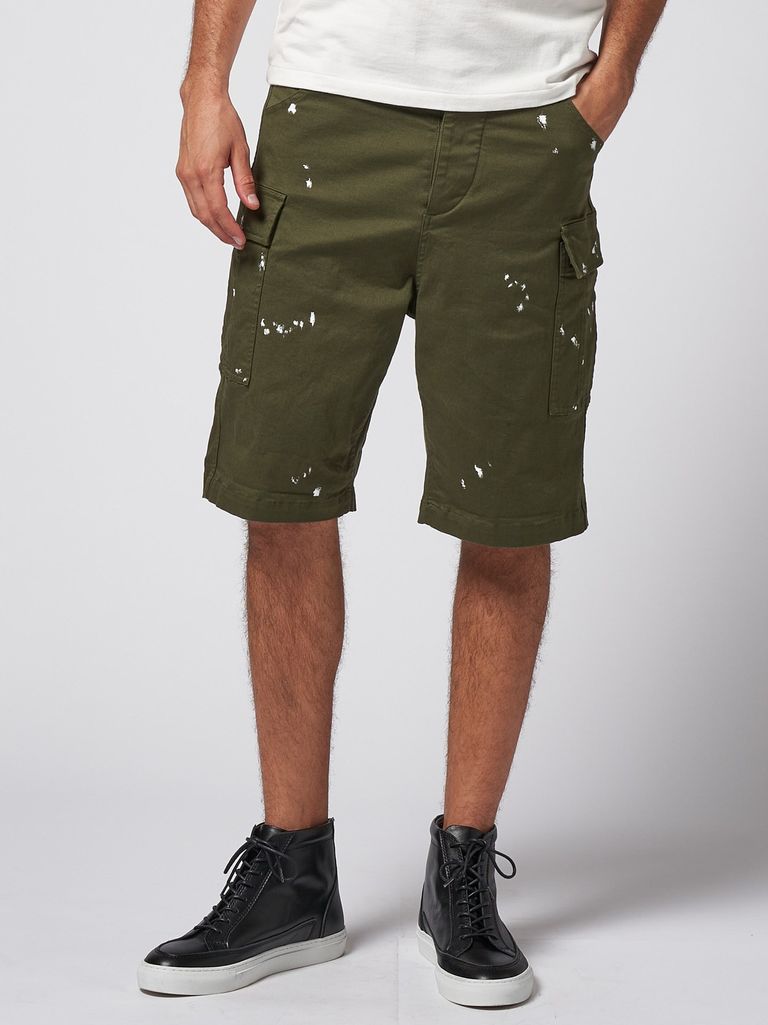 wjk - 《予約品》 paint cargo shorts / ミリタリーショーツ / カーキ 