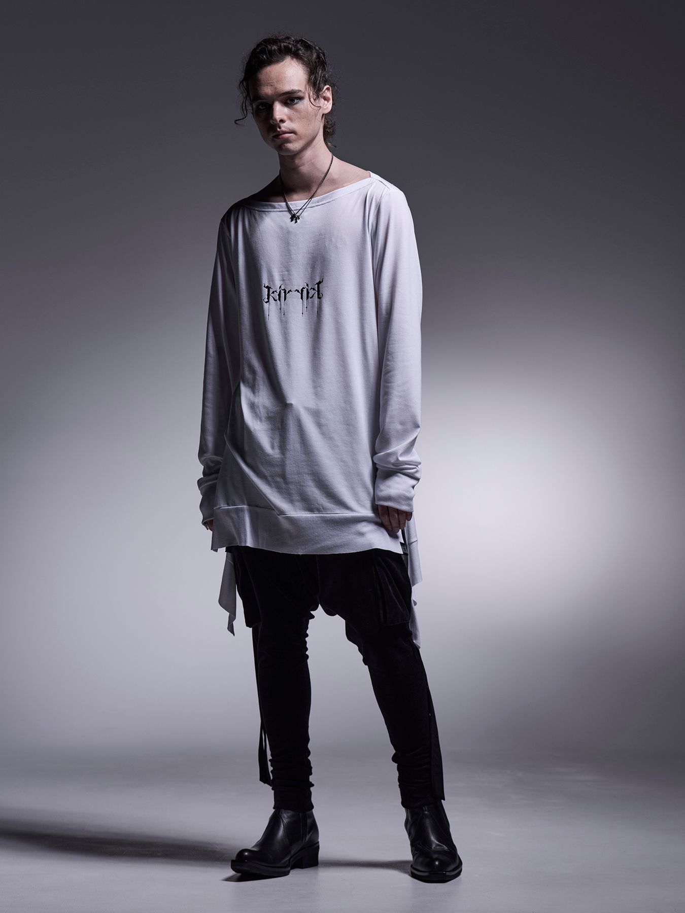 Boat Neck Flare T-Shirt / ボートネック フレアTシャツ / ホワイト
