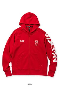SHIELD LOGO ZIP HOODIE RED 【SY32 by SWEET YEARS】