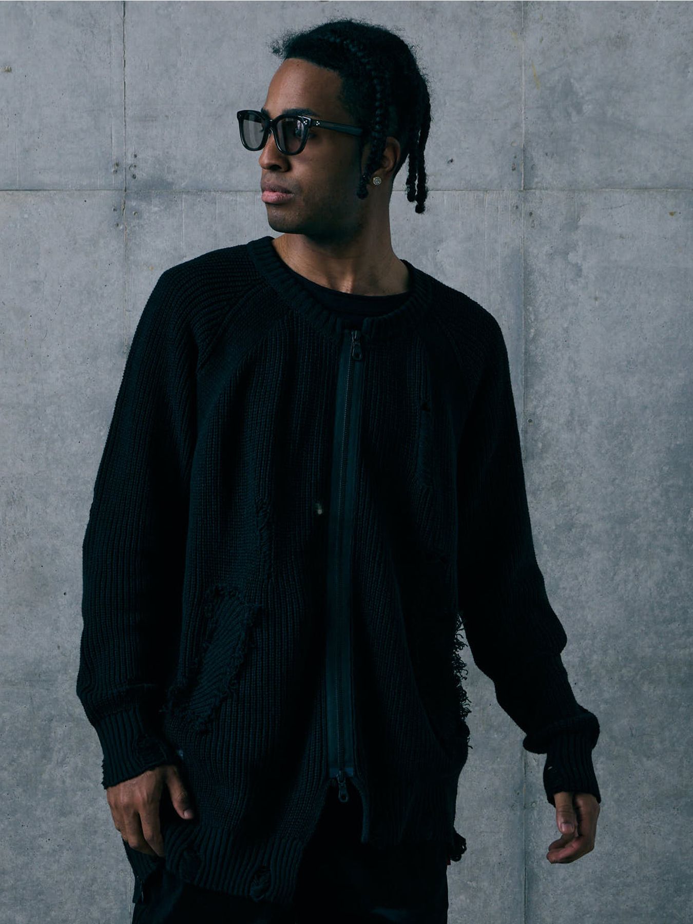 VICIOUS CARDIGAN / ミドル丈カーディガン / BLACK