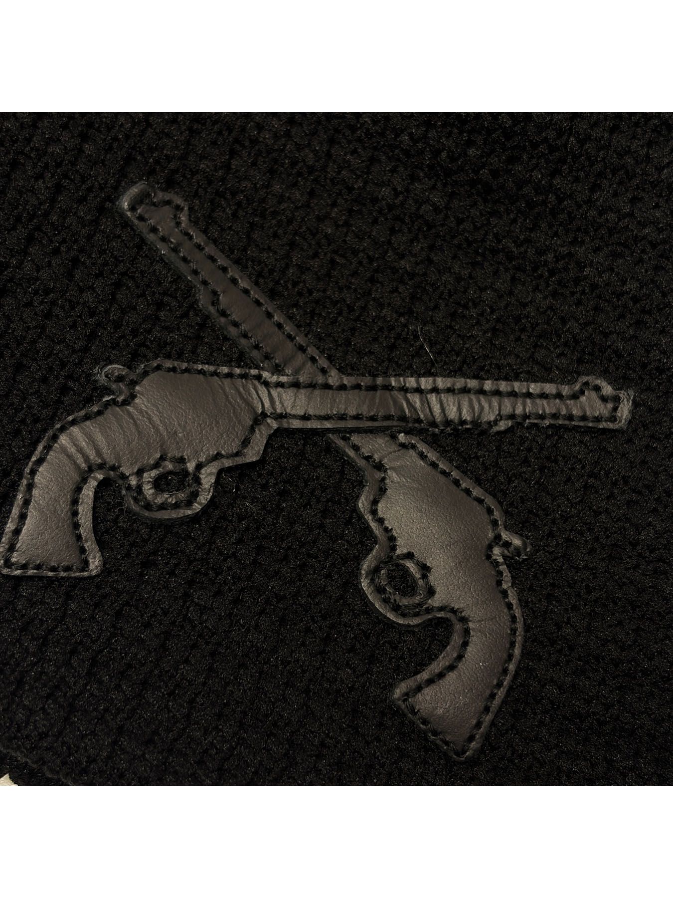 【予約品 3月9日(月) 18:00 締切】CROSSGUNPATCH BEANIE / クロスガンパッチ ビッグワッフルビーニー / ブラック×ブラック