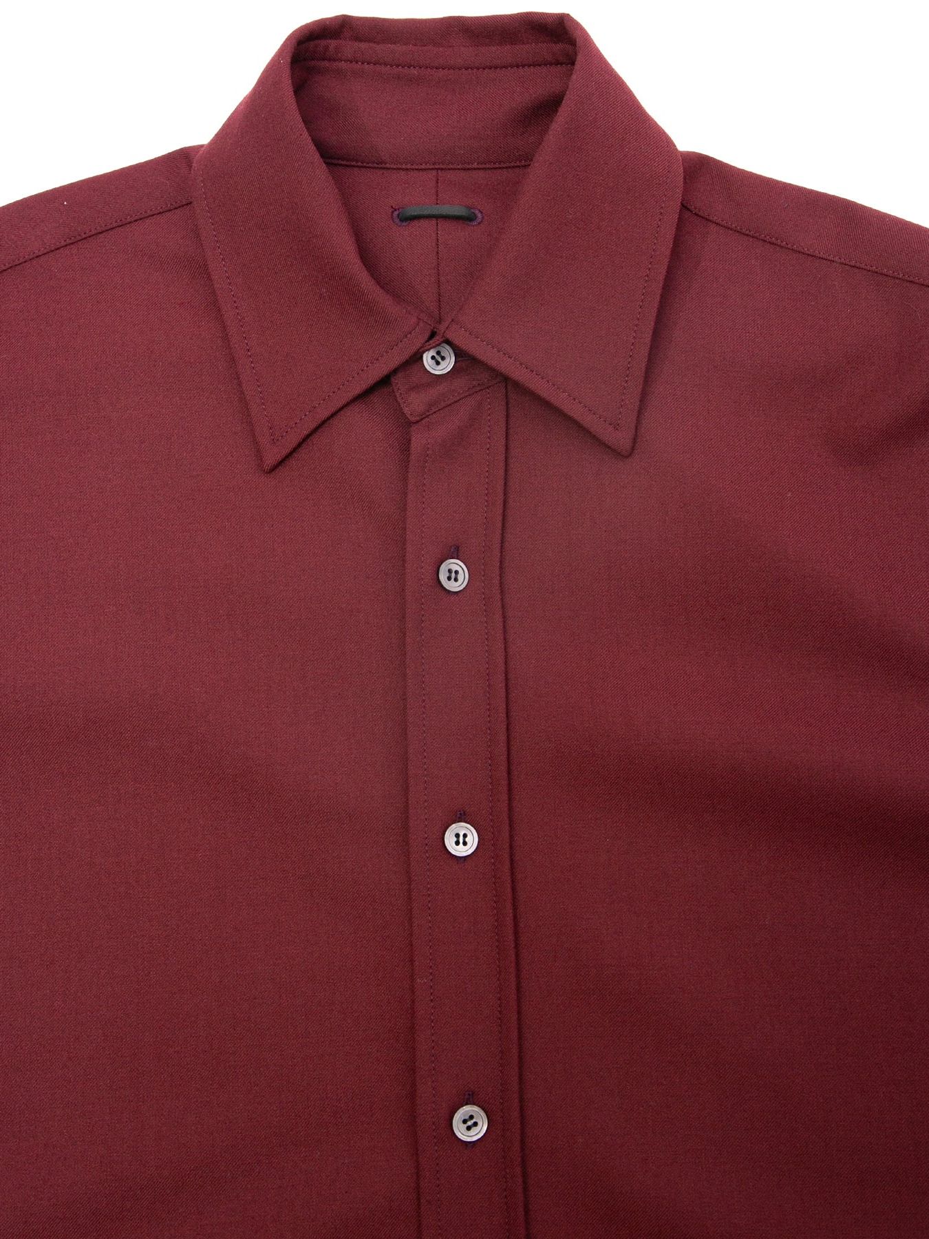 ウォッシャブル ウールレーヨンポリ ツイル ドレスシャツ / BURGUNDY
