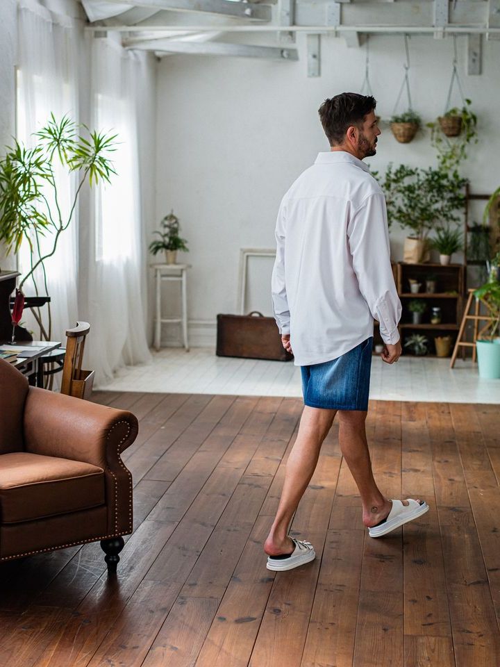 《予約品3月3日18：00締め》 PAT SHORTS / ベルト付きショーツ / デニム