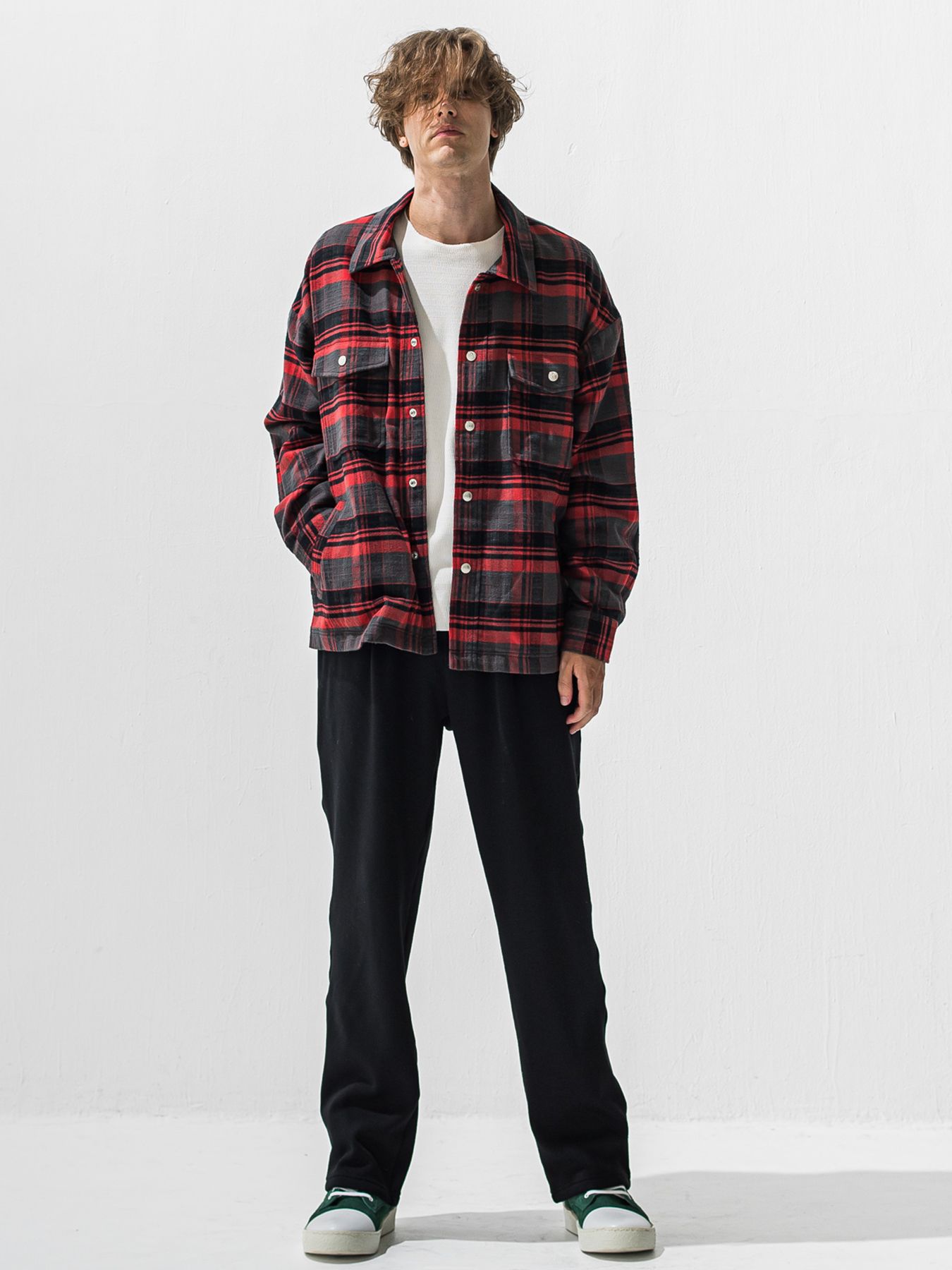 【予約品 9月6日(日) 締切】OLD SLUB CHECK JK / ヴィンテージ ネルジャケット / レッド