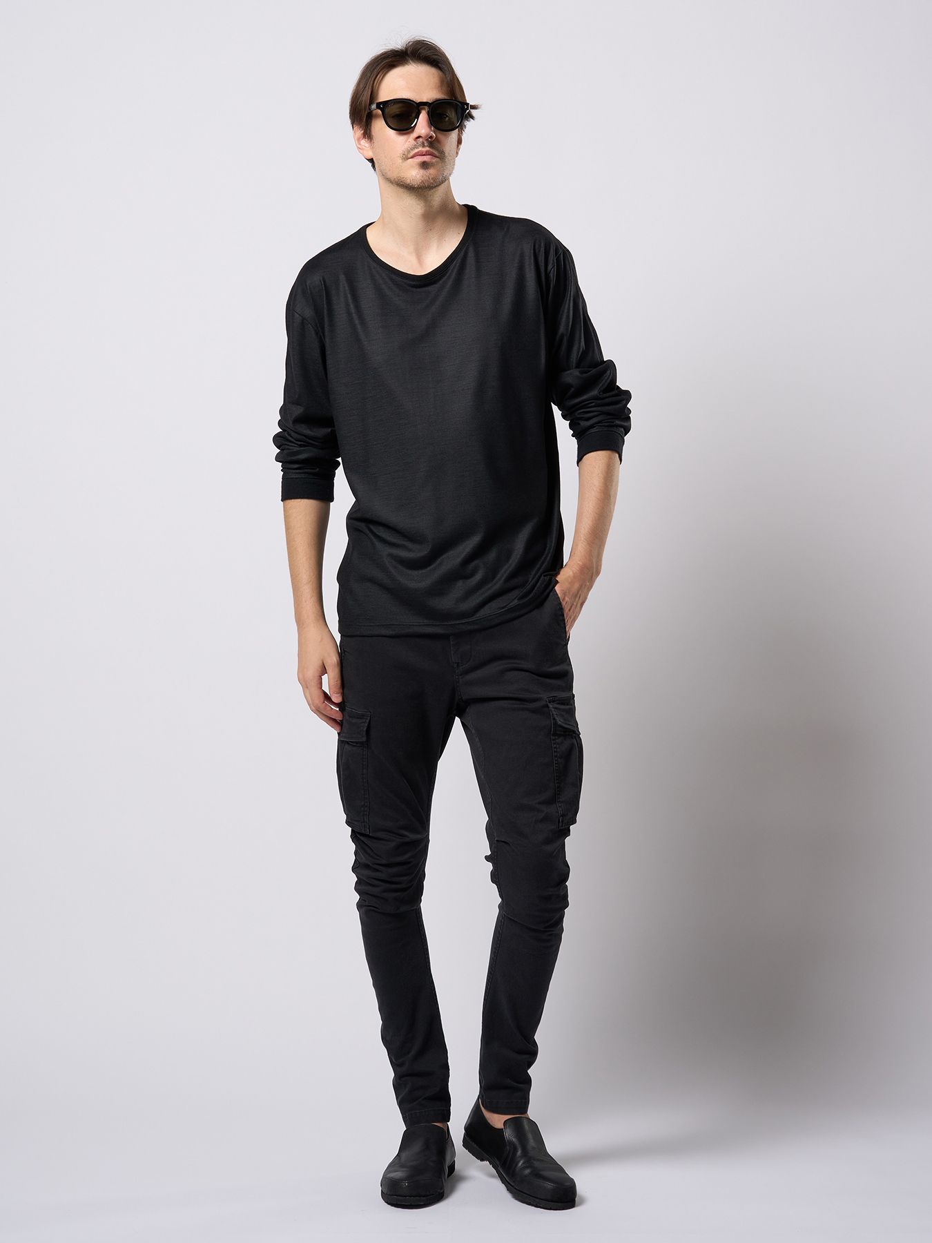 【予約品 9月23日(火) 締切】ex.comfy wool L/S / エクスコンフィーウール ロングスリーブ / ブラック