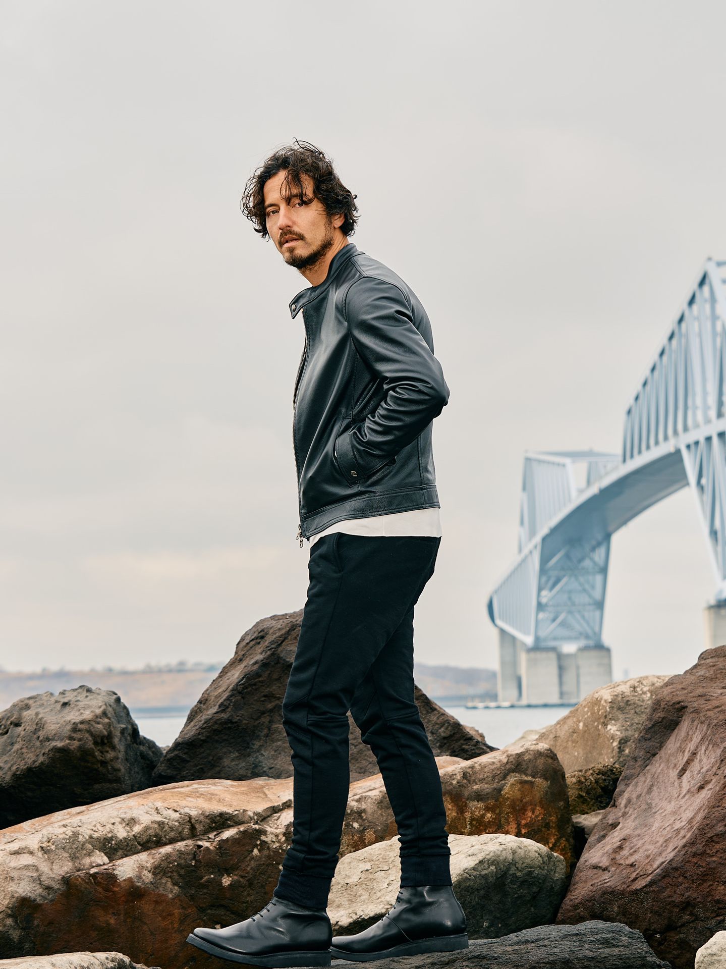【予約品】 basic rib sweat pants / スウェットパンツ / ブラック
