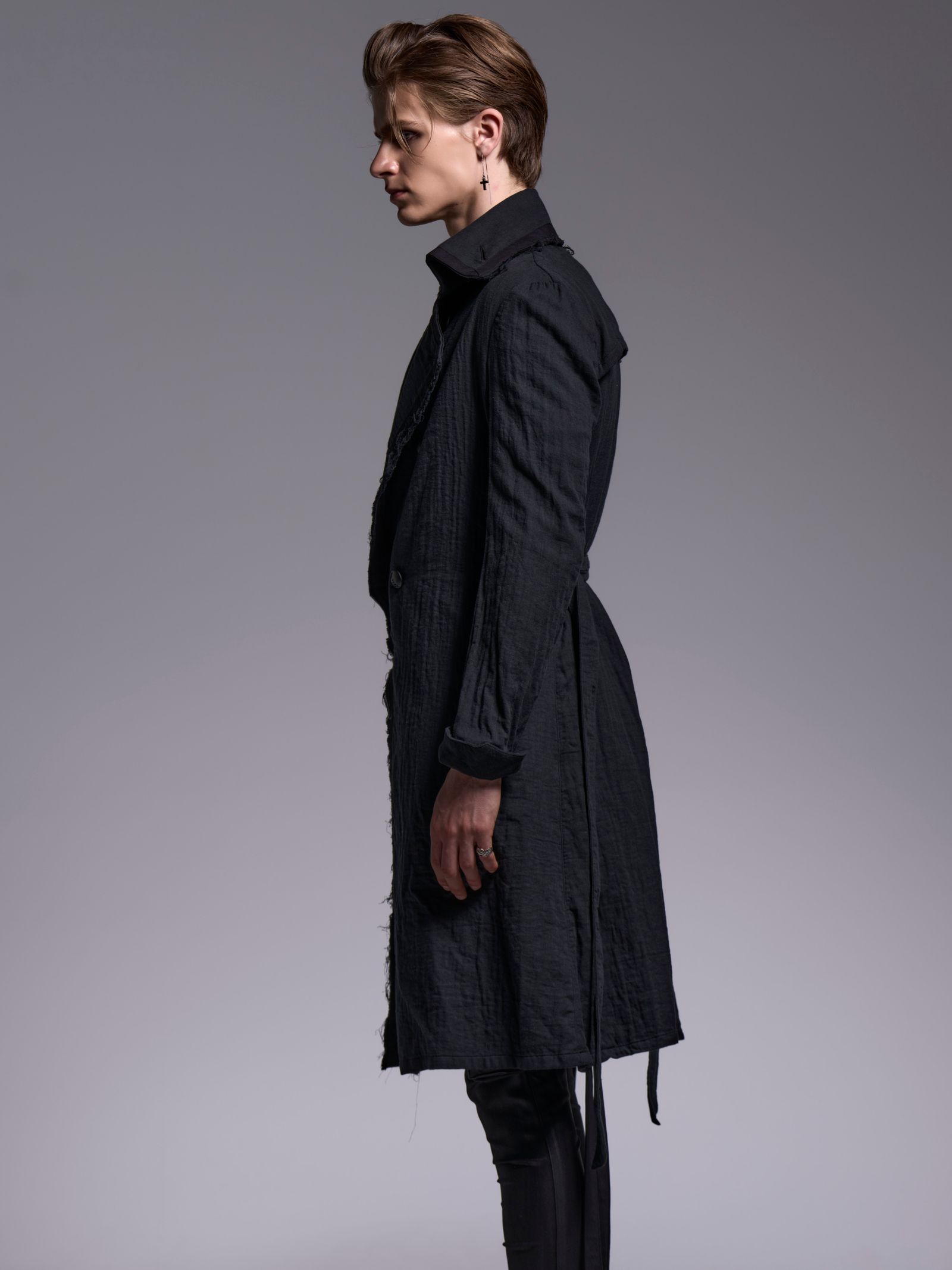 【予約品 1月4日(日) 締切】Gaze Napoleon Coat / ガーゼナポレオンコート / ブラック