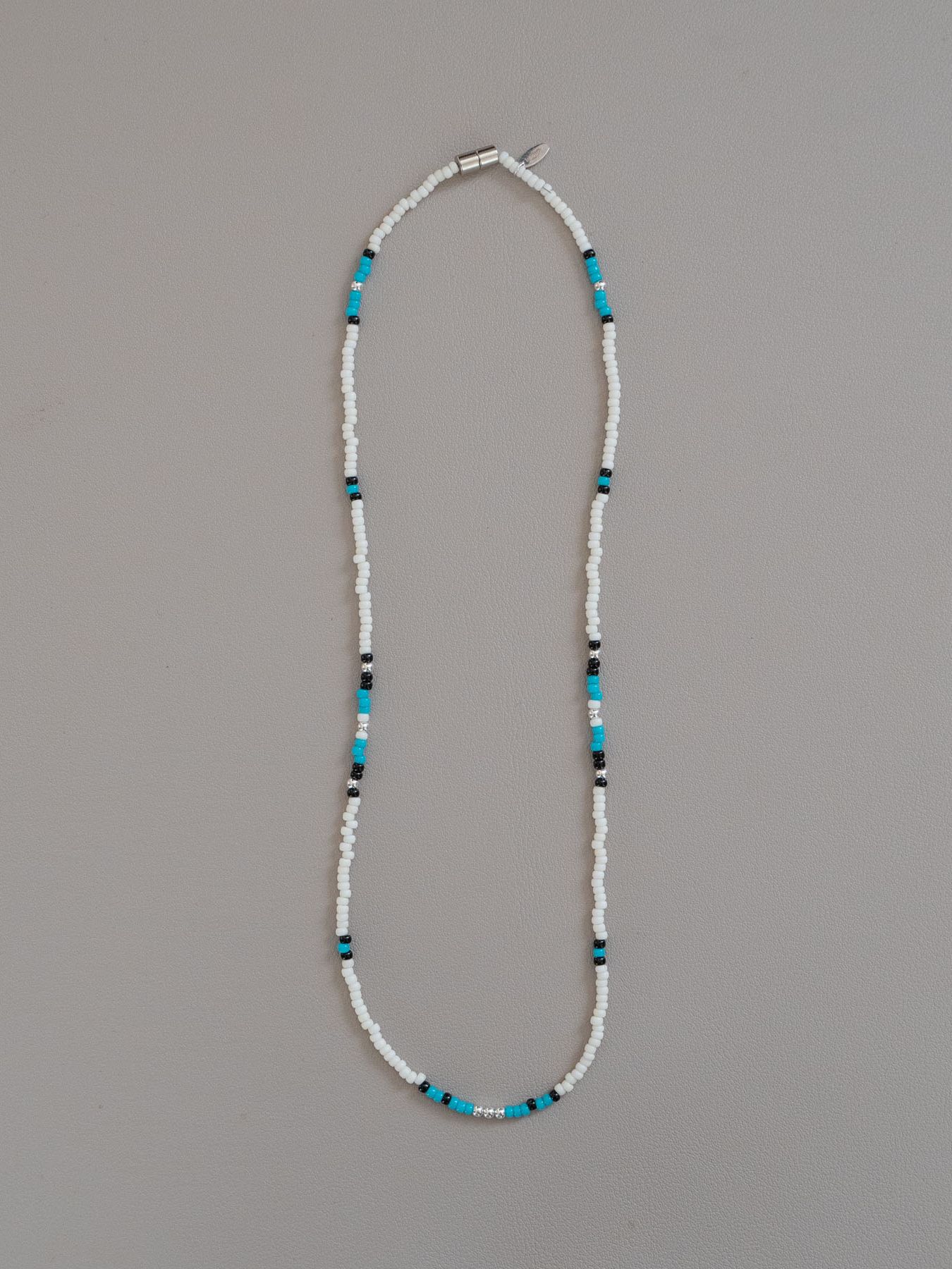《予約品》 SILVER BEADS MIX NECKLAC / ネックレス / ブルー 【Iroquois.SENTI】
