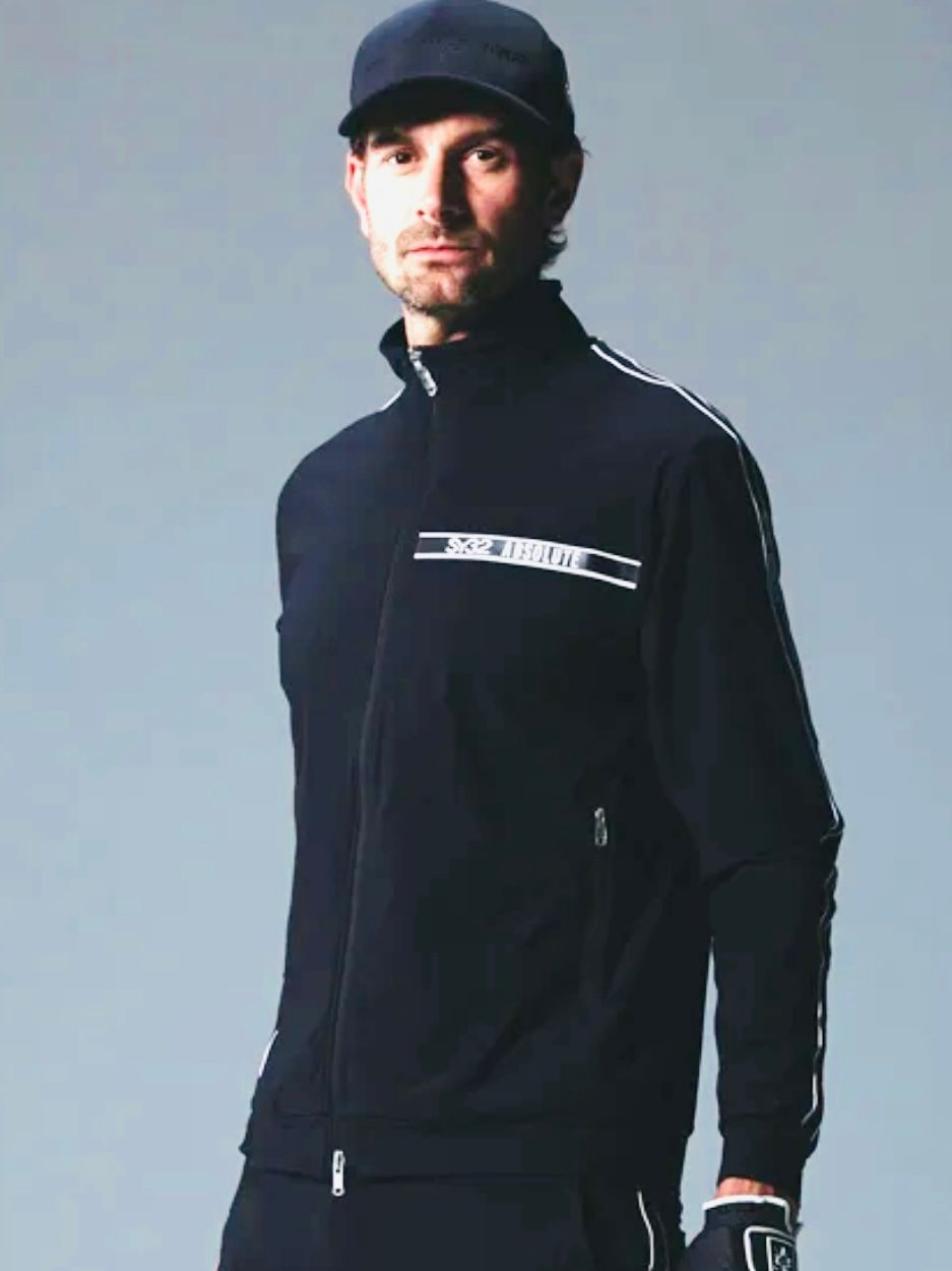 イタリア生地ハイストレッチ HIGH STRETCH JQ TAPE JACKET｜MEN'S / ブラック 【SY32 by SWEET YEARS GOLF】