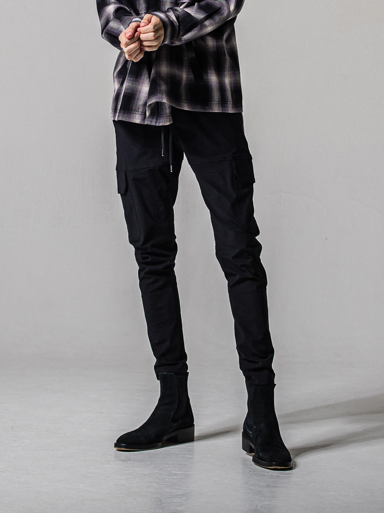 【予約品 11月16日(日) 締切】DARREL CARGO PT / ダレル ナイロンカーゴパンツ / ブラック×ブラック