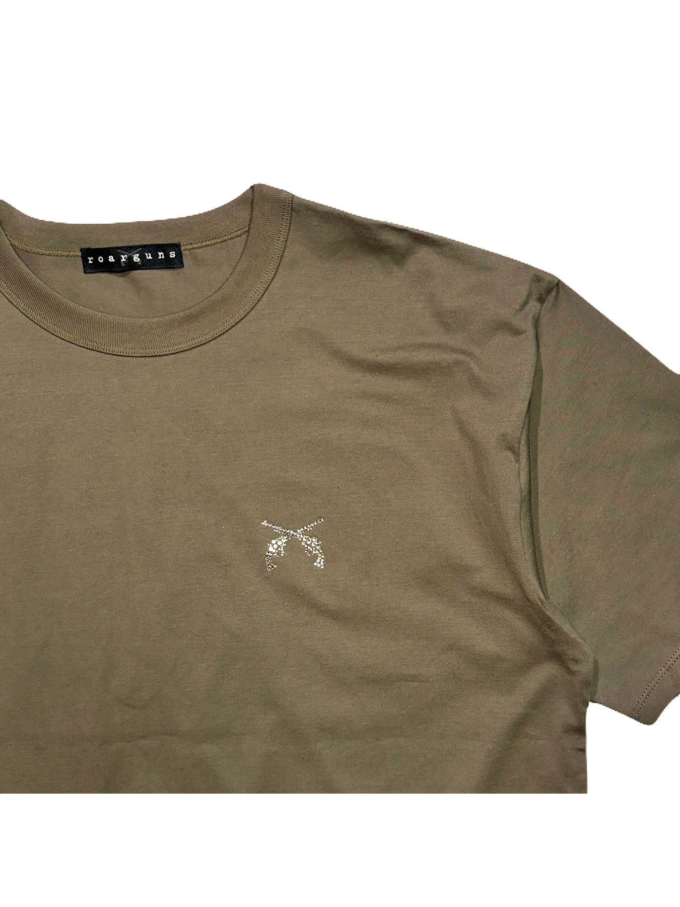 【予約品 3月9日(月) 18:00 締切】ORG/CO S/TEE MESS/SW / メッセージプリント クリスタルクロスガン オーガニックコットン Tシャツ / カーキ