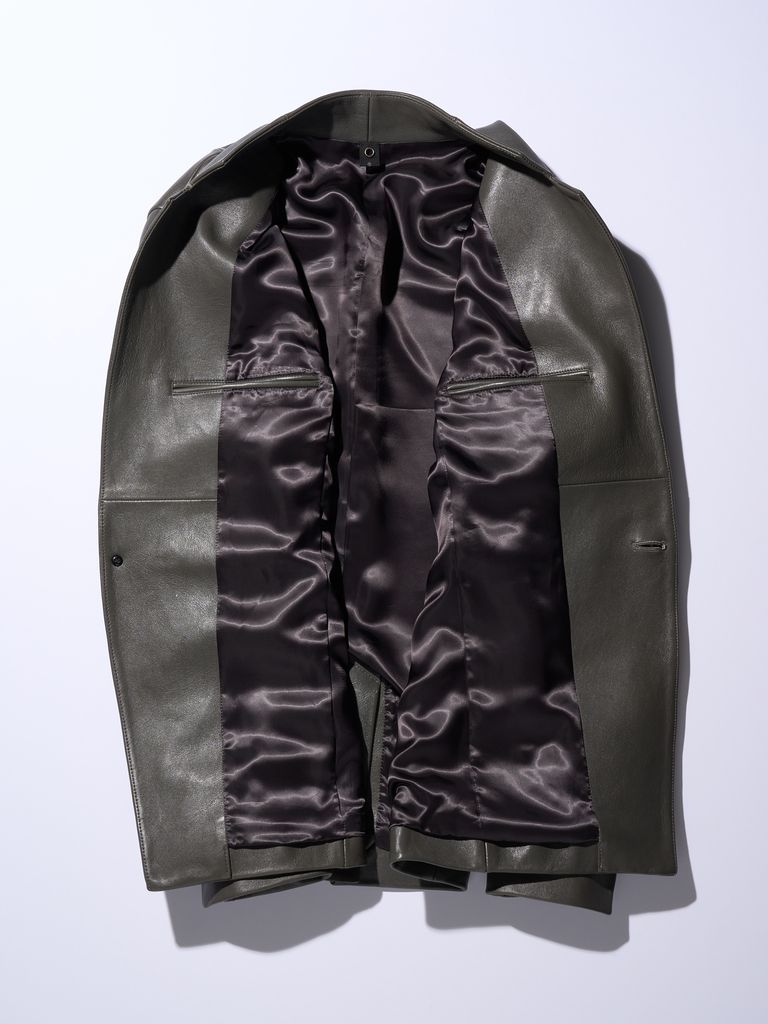 wjk - 【予約品】 seam jacket / レザージャケット / チャコール wjk - 【予約品】 seam jacket / レザージャケット / チャコール