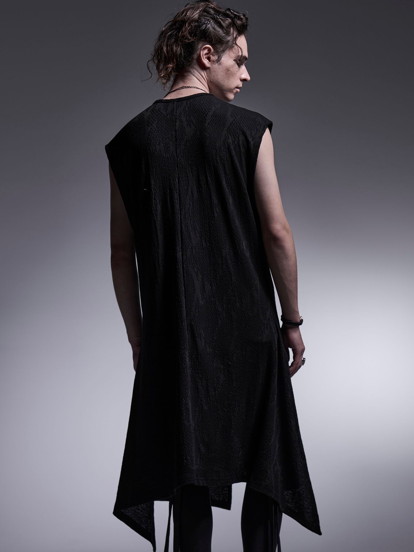 【予約品 7月13日(日) 締切】Flare Frill Long Tank Top / フレアフリルロングタンクトップ / ブラック