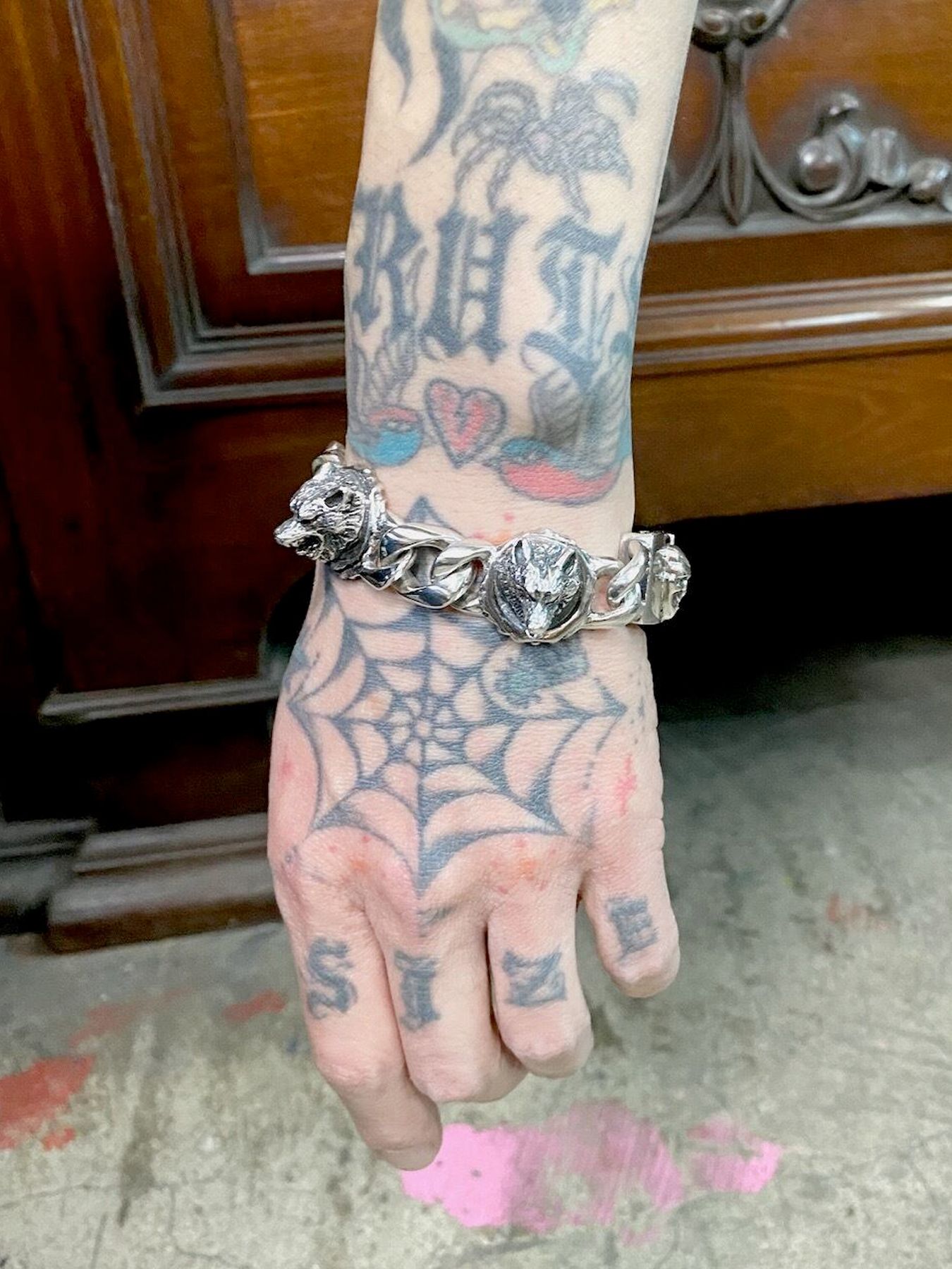 《受注生産》CHAIN BRACELET [WOLVES] with 10 DIAMONDS / ウルヴスチェーンブレスレット・10ダイヤモンドアイズ / 注文から5～10週間後入荷予定