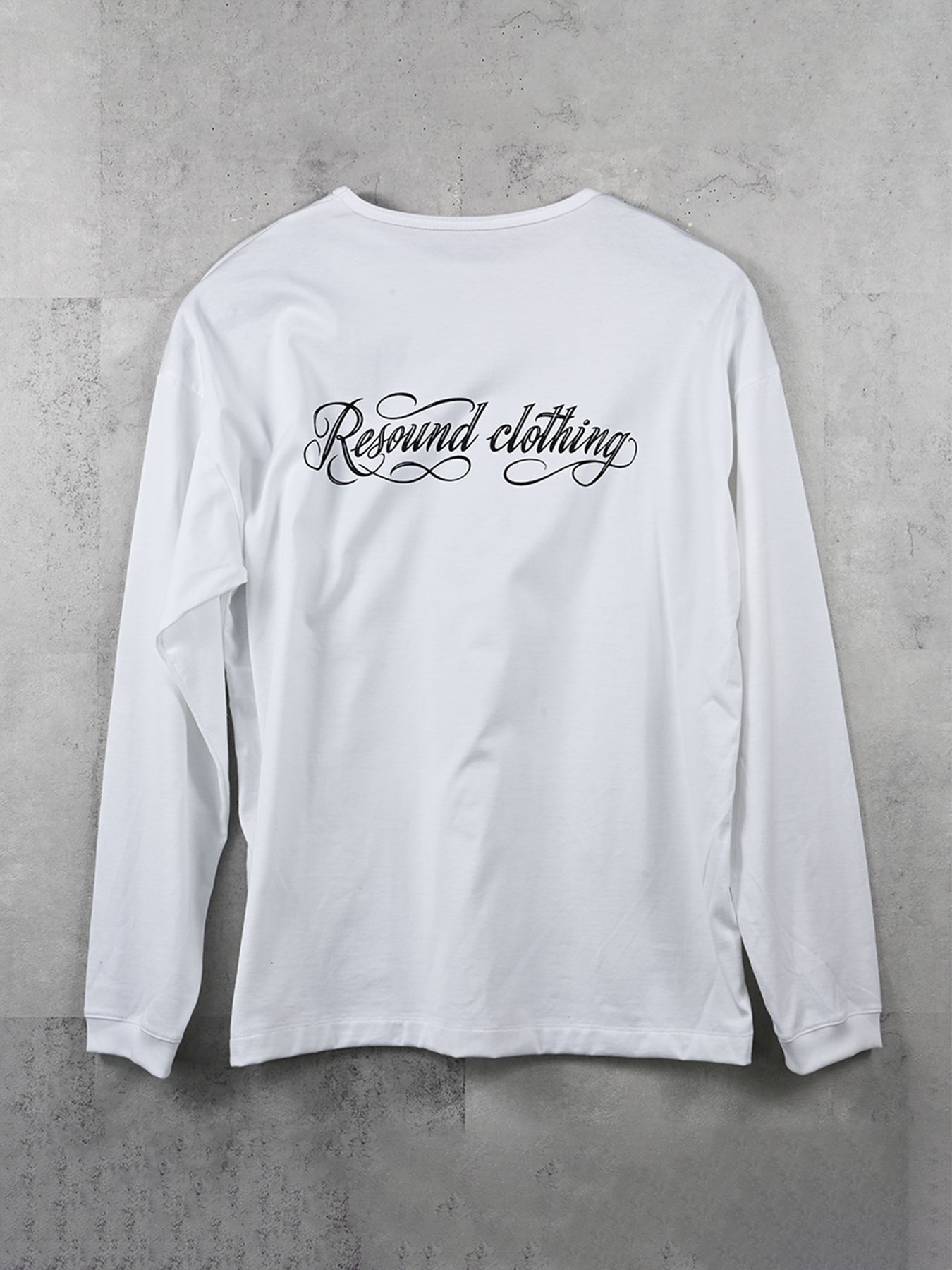 【予約品】PIN ST RC over longsleave Tee / ピンストライプロゴ オーバーサイズ ロングスリーブ Tシャツ / ホワイト