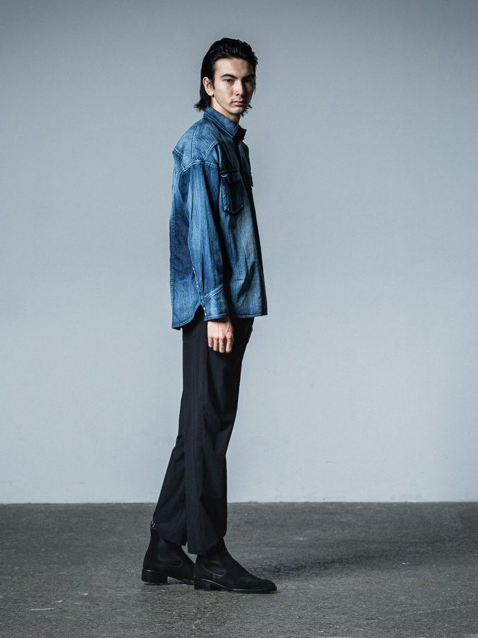《予約品》 JAMES OVER DUNGAREE SHIRT  / オーバーウエスタンシャツ / インディゴユーズド