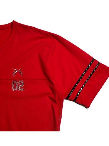 《予約品8月31日 23時55分締め》 SIDE LINE TEE A / Tシャツ / レッド 【roarguns 】 2024年2月入荷予定