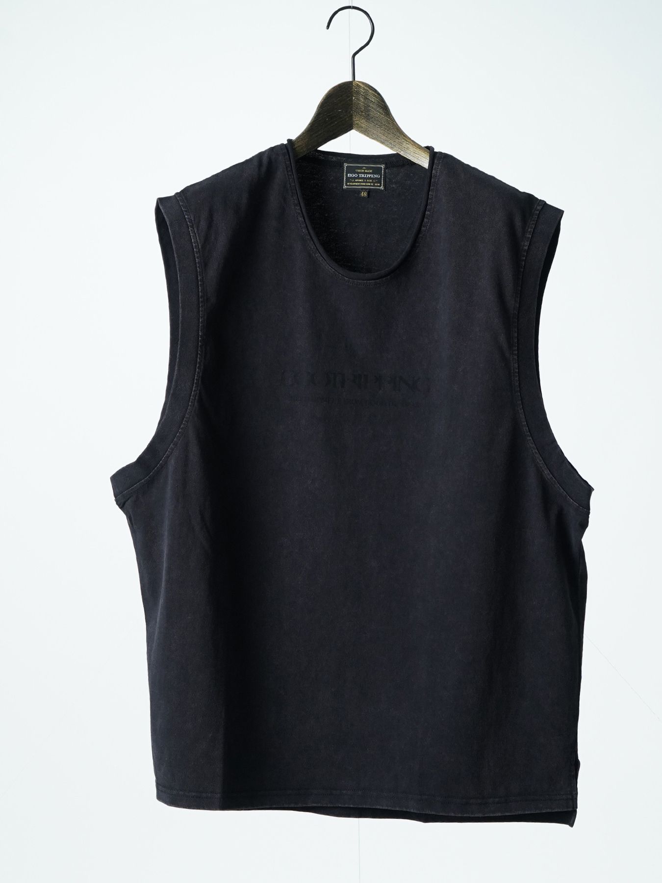 【予約品 2月1日(日) 締切】CREWNOT bleed / ロゴプリント ノースリーブ / ブラック