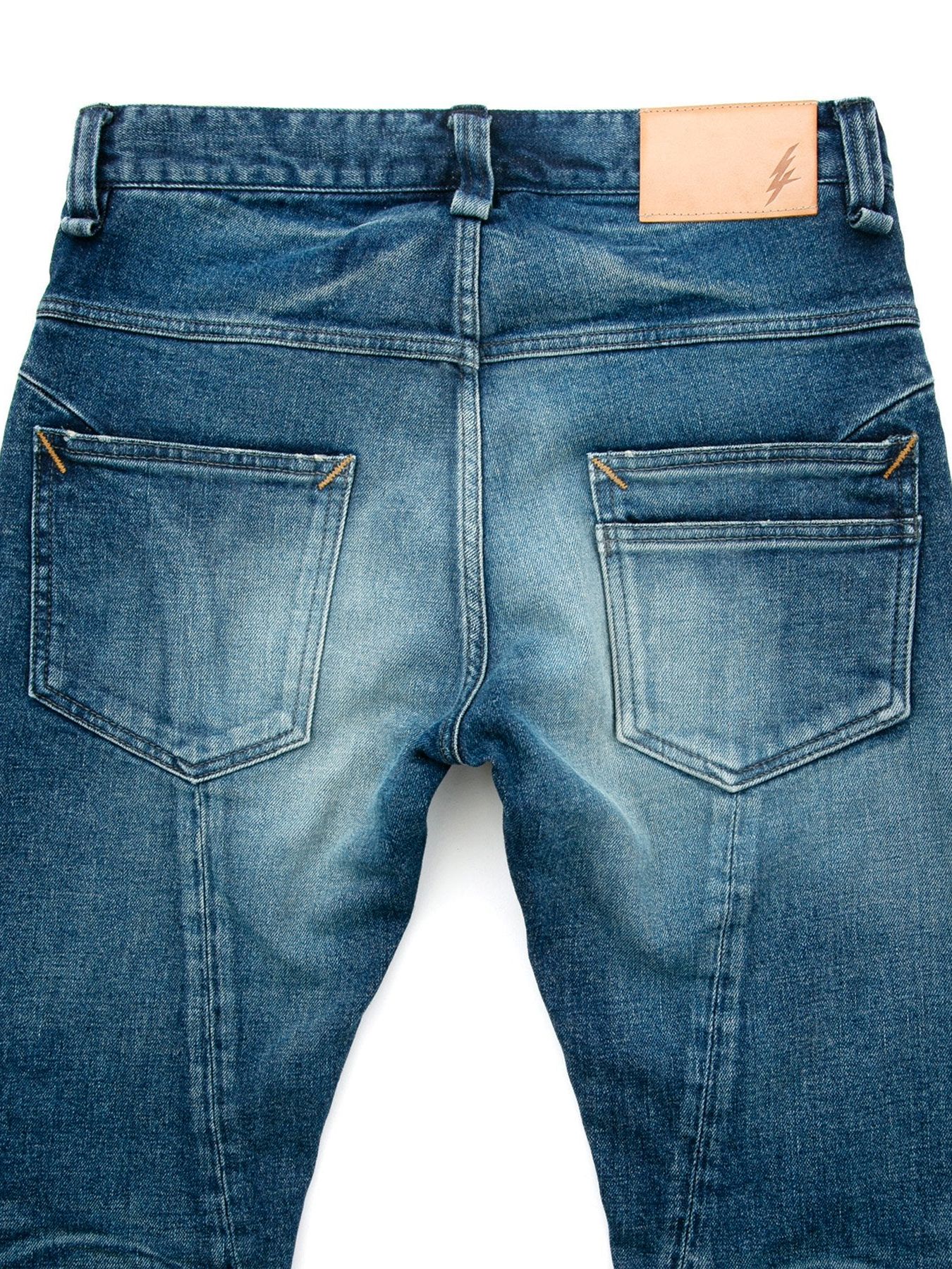 【予約品 10月12日(日) 締切】12.5oz Organic Cotton Stretch Denim Tight Straight Jeans / 12.5oz オーガニックコットン ストレッチデニム タイトストレート  / TIGHT JOE  / インディゴ（ユーズド加工）