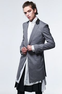 《予約品》 スタッズNailStudsCollarLongJacket / ライトグレー 【kiryuyrik】 2023年3月以降入荷予定