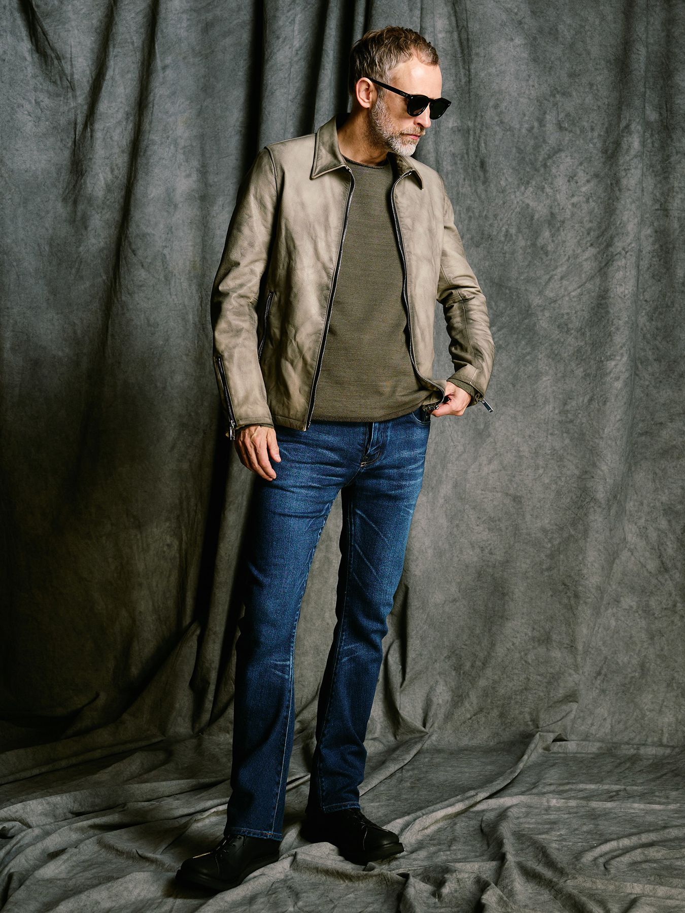 【予約品 4月19日(日) 18時締切】leather single riders / レザーシングルライダース / ダストベージュ