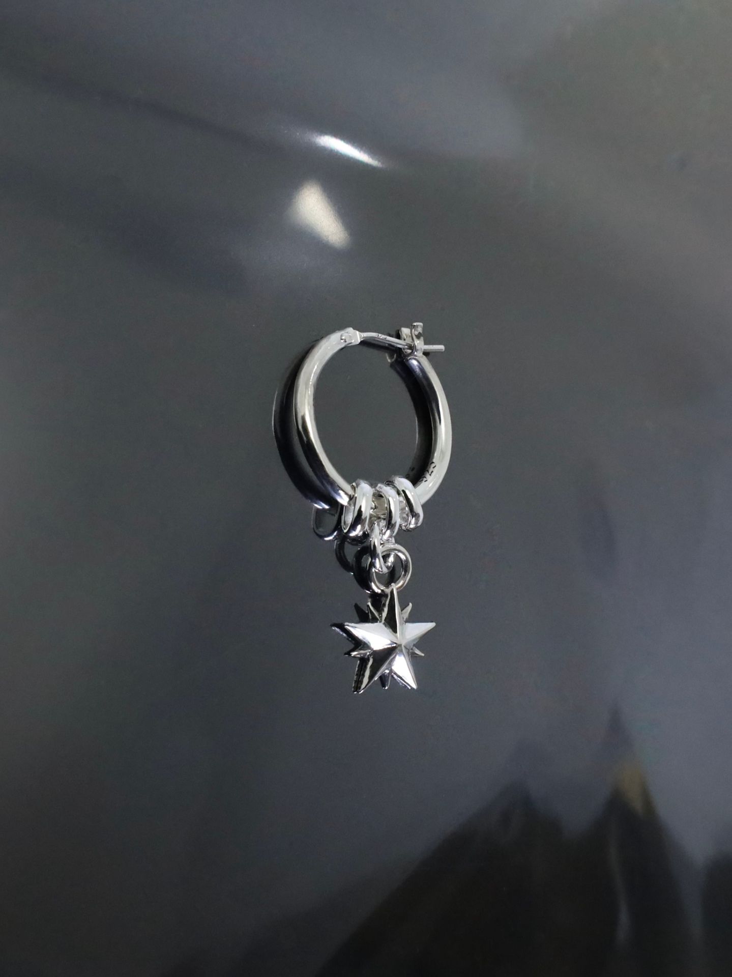 《受注生産》 THIN HOOP [LARGE] with OVAL and 10P STAR /シンフープ L ウィズ オーバル&10ピークススター / 注文から4週間~後入荷予定