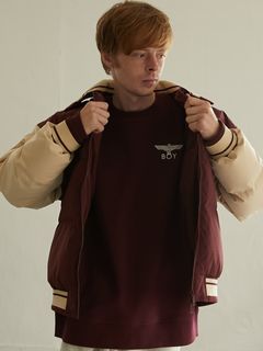 BOY STADIUM NYLON DOWN JACKET / スタジャン / ワイン