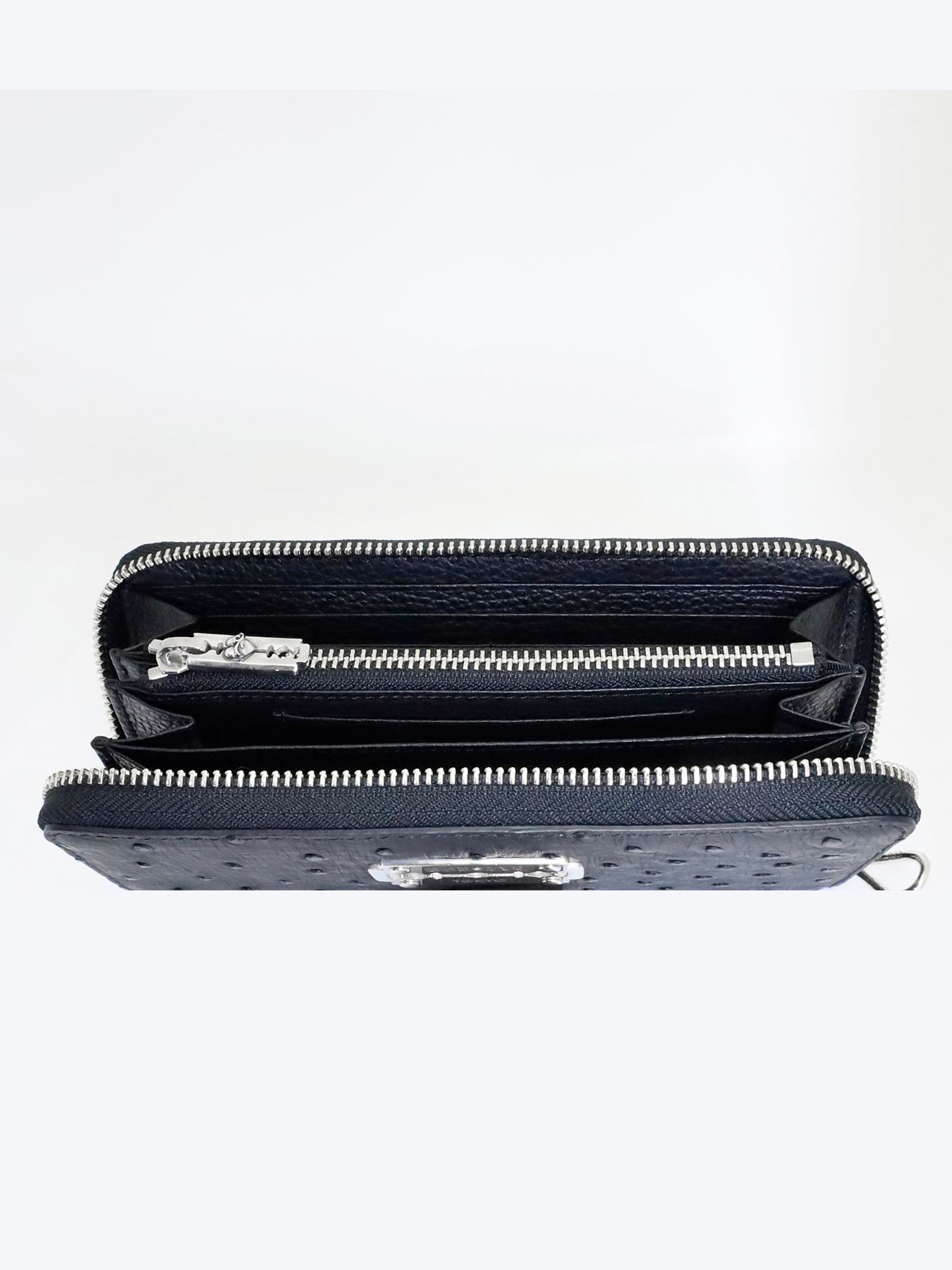 《取り寄せ》GODSIZE OSTRICH LEATHER ROUND ZIP LONG WALLET / ゴッドサイズ オーストリッチレザー ラウンドジップロングウォレット / 先着