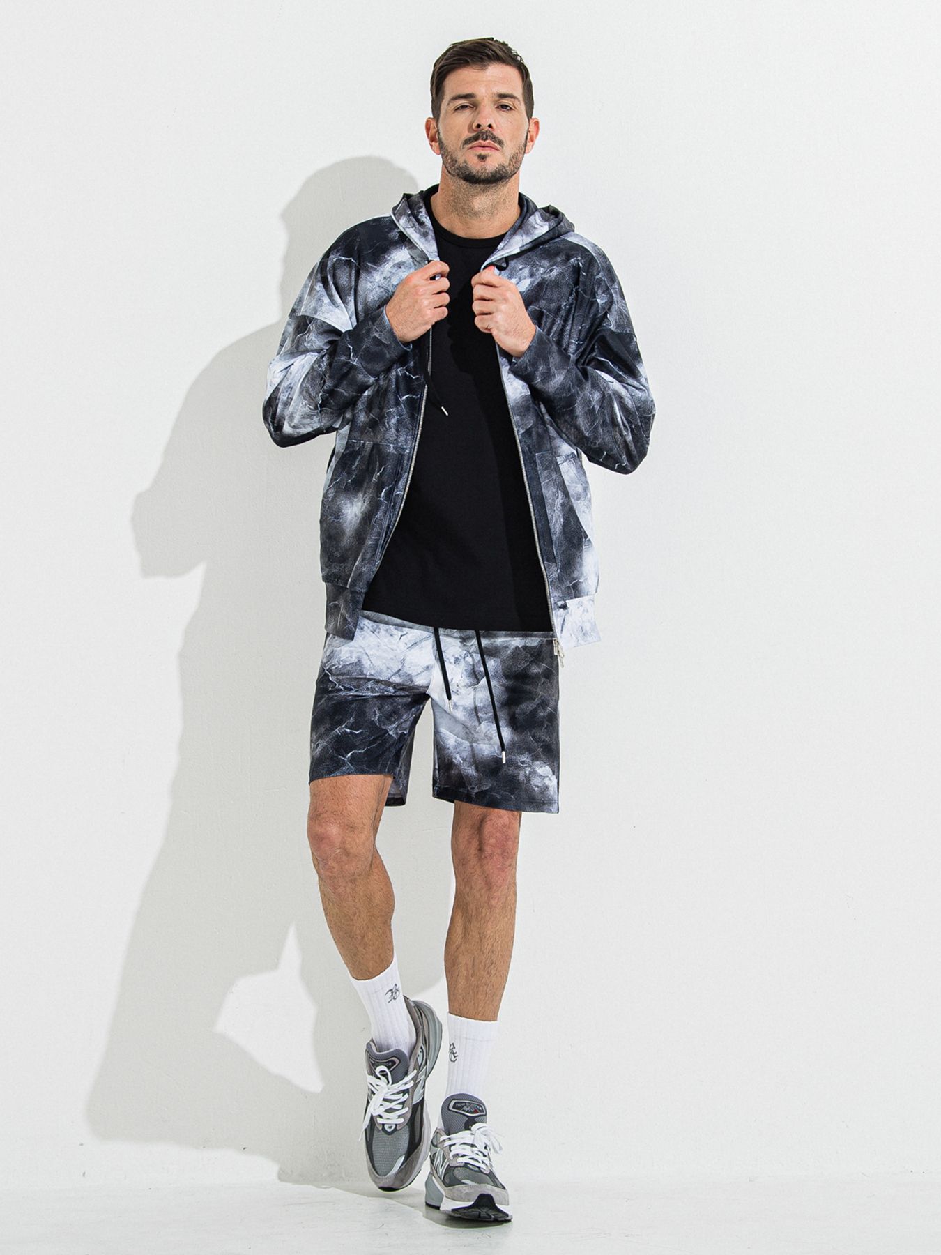 【予約品 】RASH SHORTS / ラッシュガード ショーツ / マーブルブラック