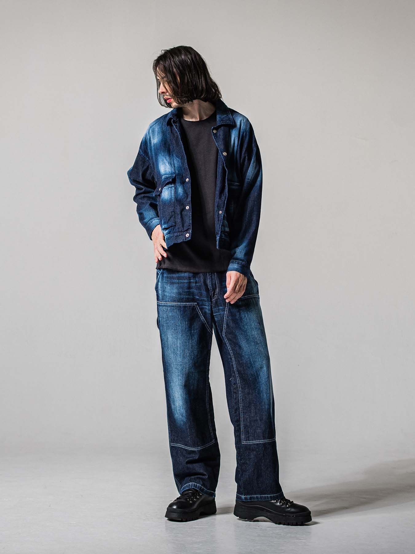 【予約品 11月16日(日) 締切】LDENIM AG FLIGHT JK / ライトデニム ミリタリージャケット / インディゴユーズド