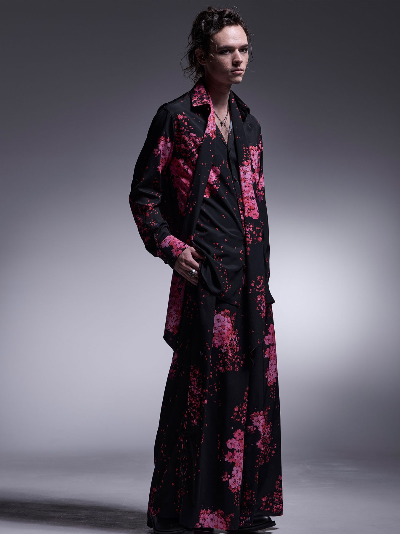 【予約品 7月13日(日) 締切】Wide Tuck Slacks / ワイドタック スラックス / サクラ ブラック&ピンク