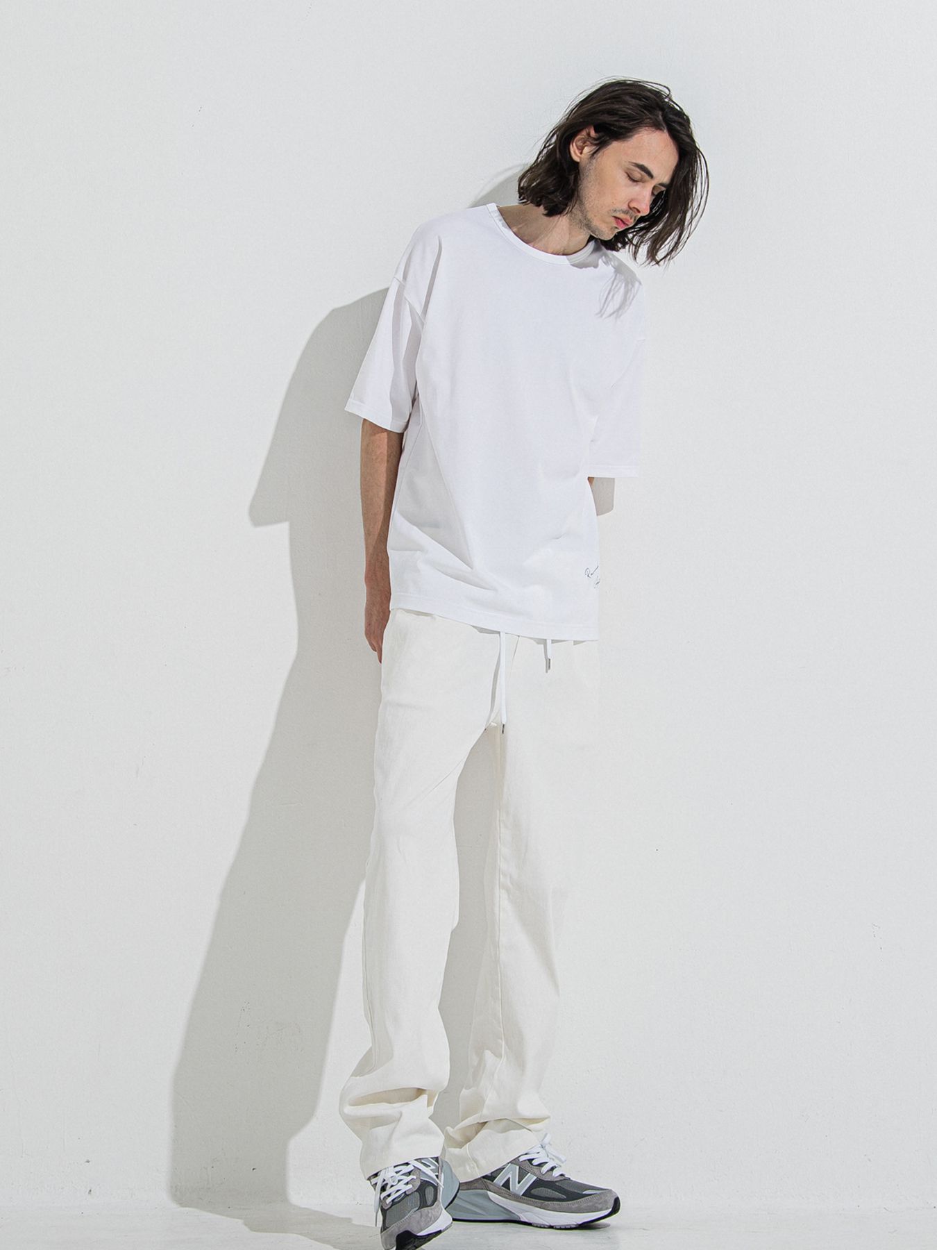DENIM JERSEY WIDE PT / デニムジャージワイドパンツ / ホワイト