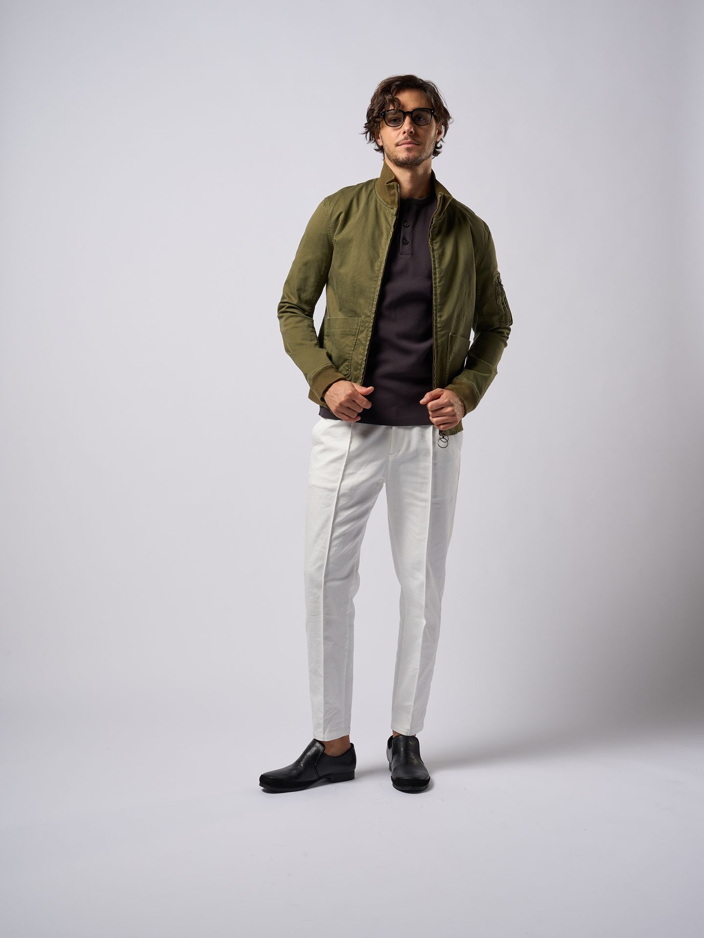 【予約品9月19日 10時締め】 denim pin-tuck slacks  / 2タックスラックス / ホワイト