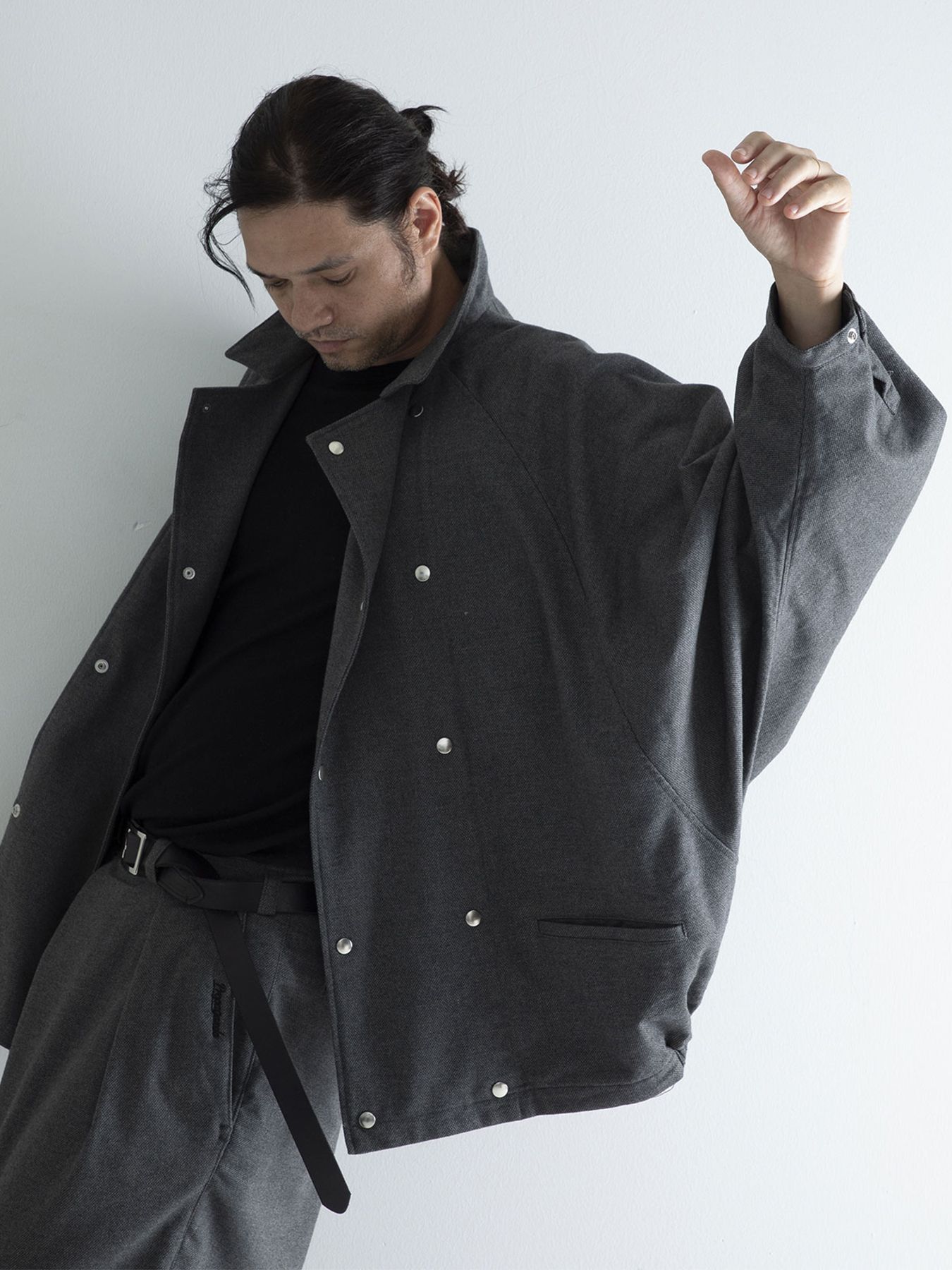 【予約品 】FRENCHDOLMA / ドルマンスリーブ ブルゾン / 杢グレー